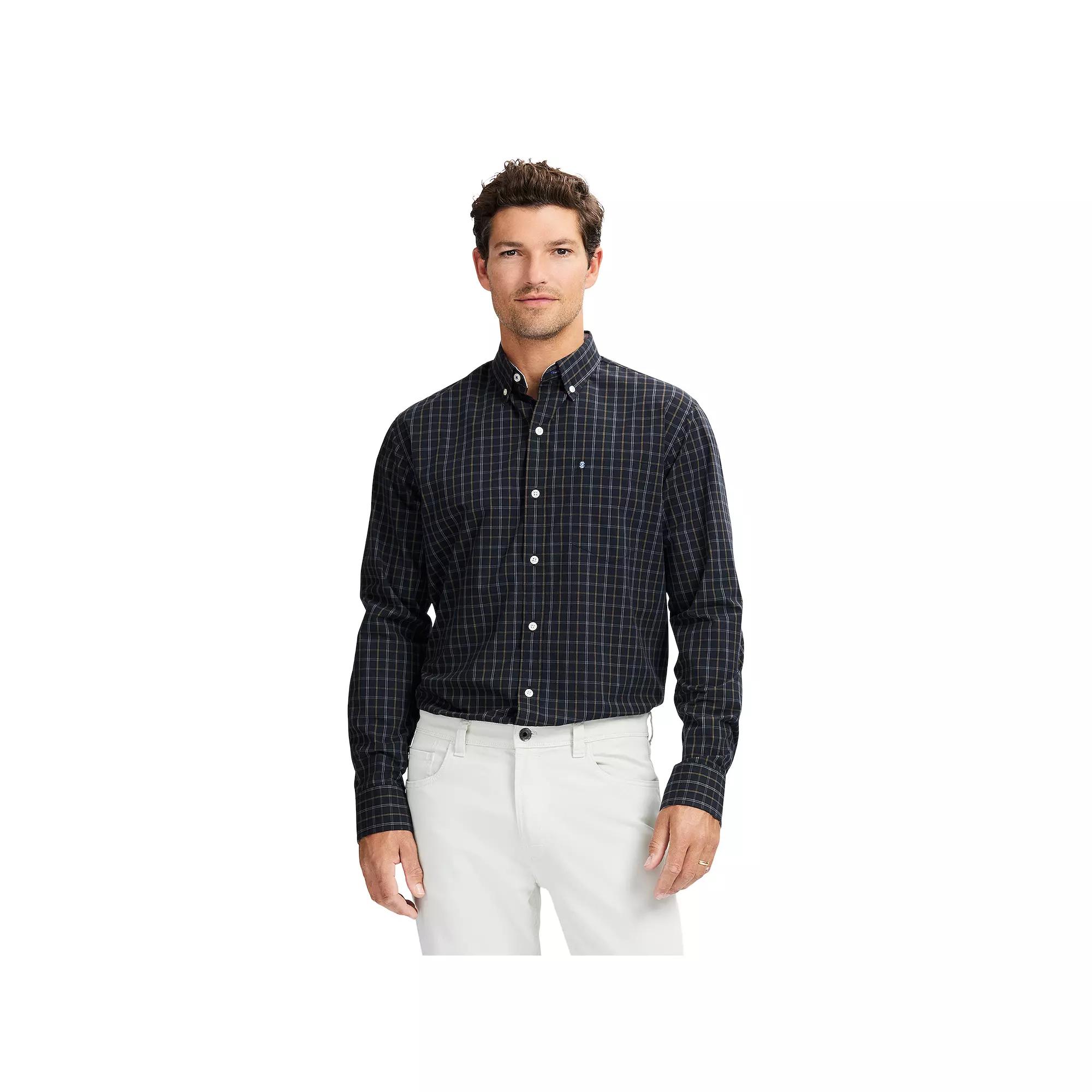 Men's IZOD Performance Comfort Long Sleeve Button Down Shirt, Size: Small, Grey Product Image