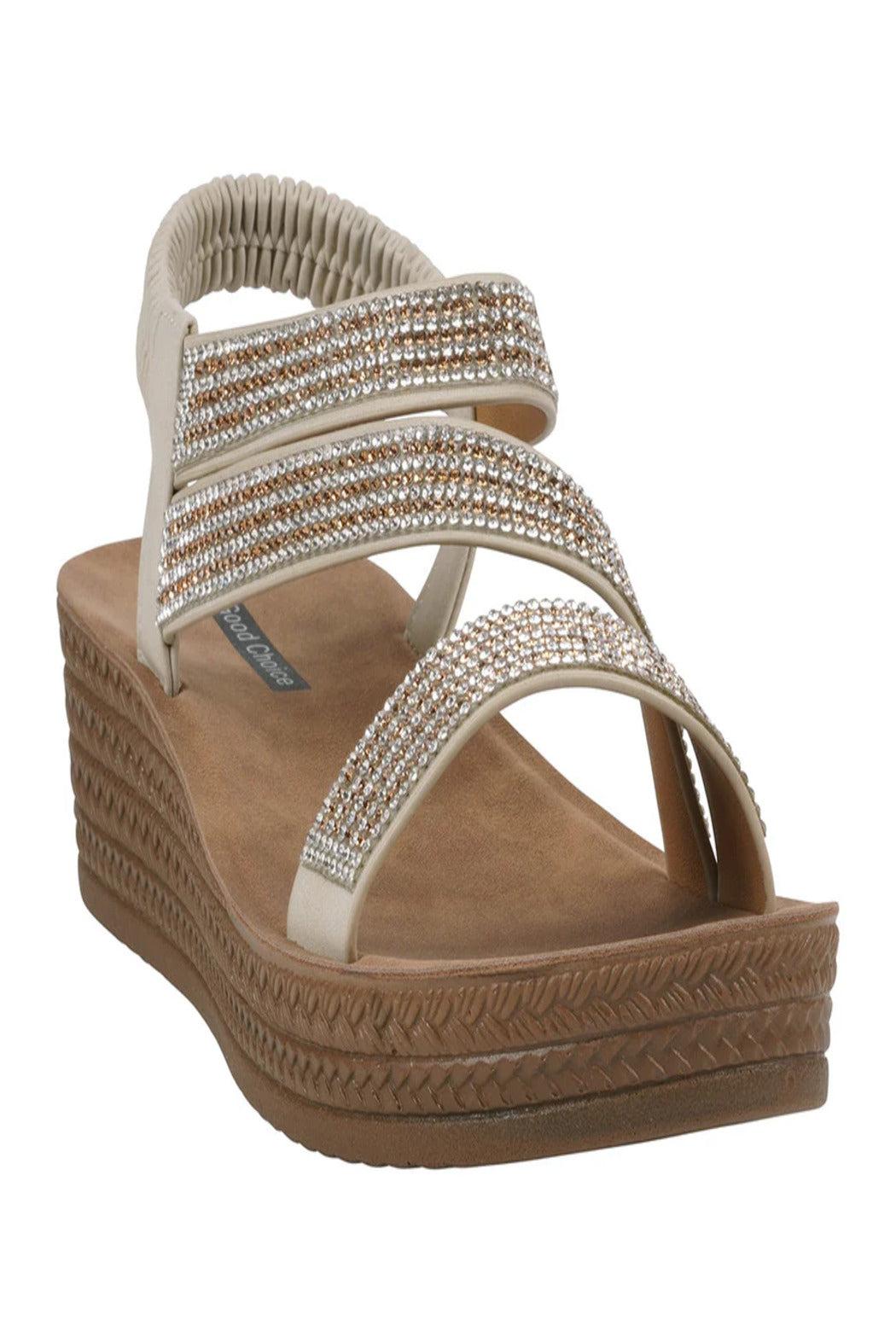 Embellished Cross Strap Wedge Sandal Product Image