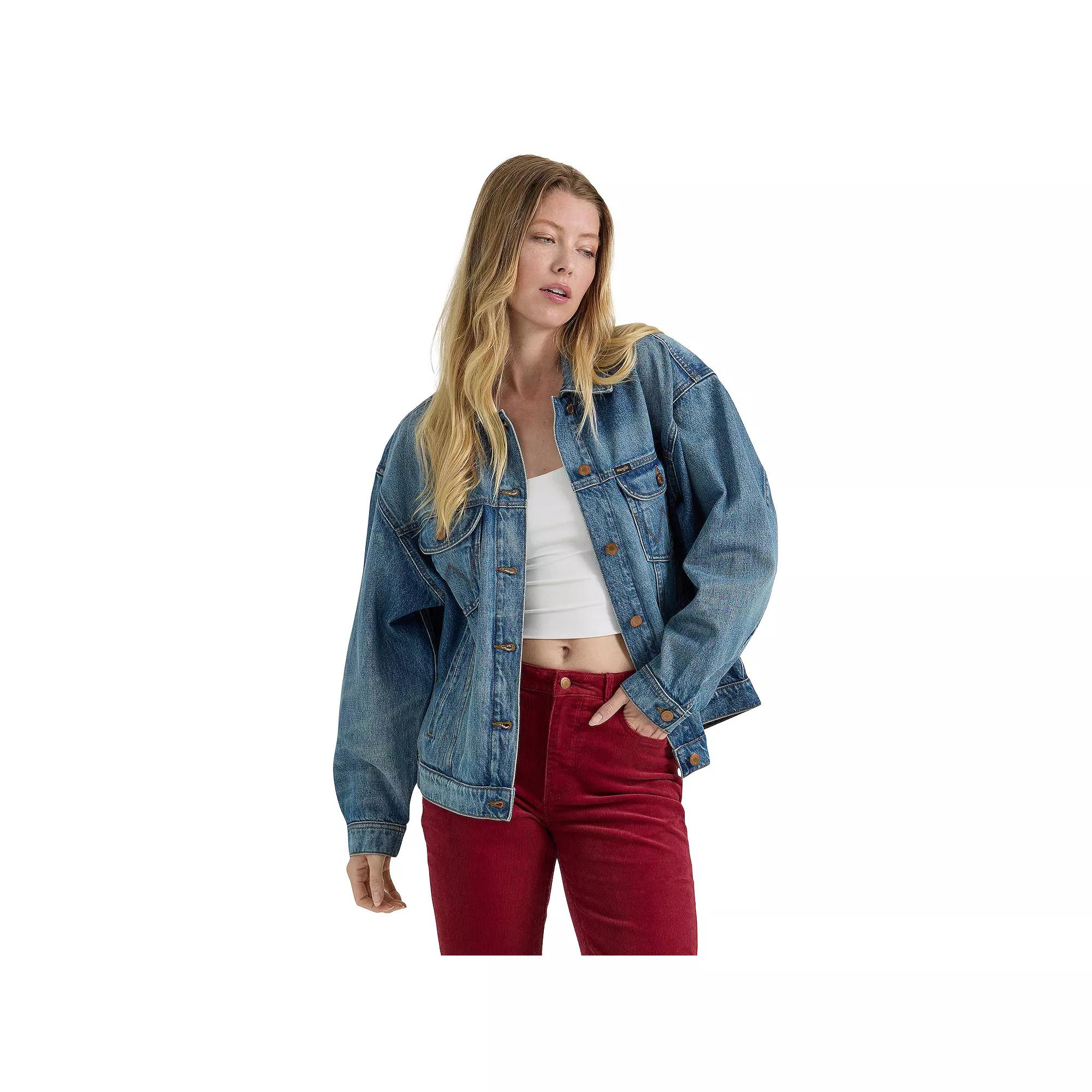 Women's Wrangler Girlfriend Jean Jacket, Size: XXL, Mojave Blue Product Image