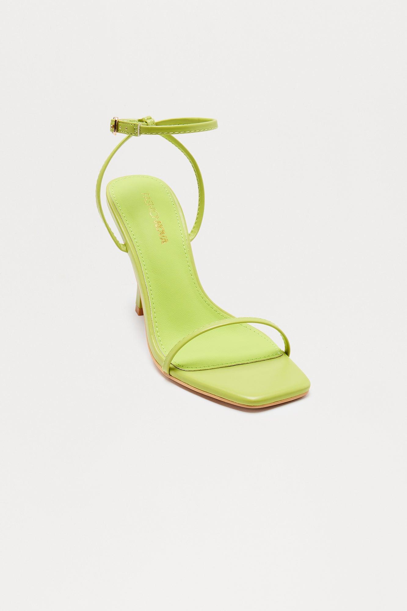 Ziva Ankle Strap Heels - Green Female Product Image