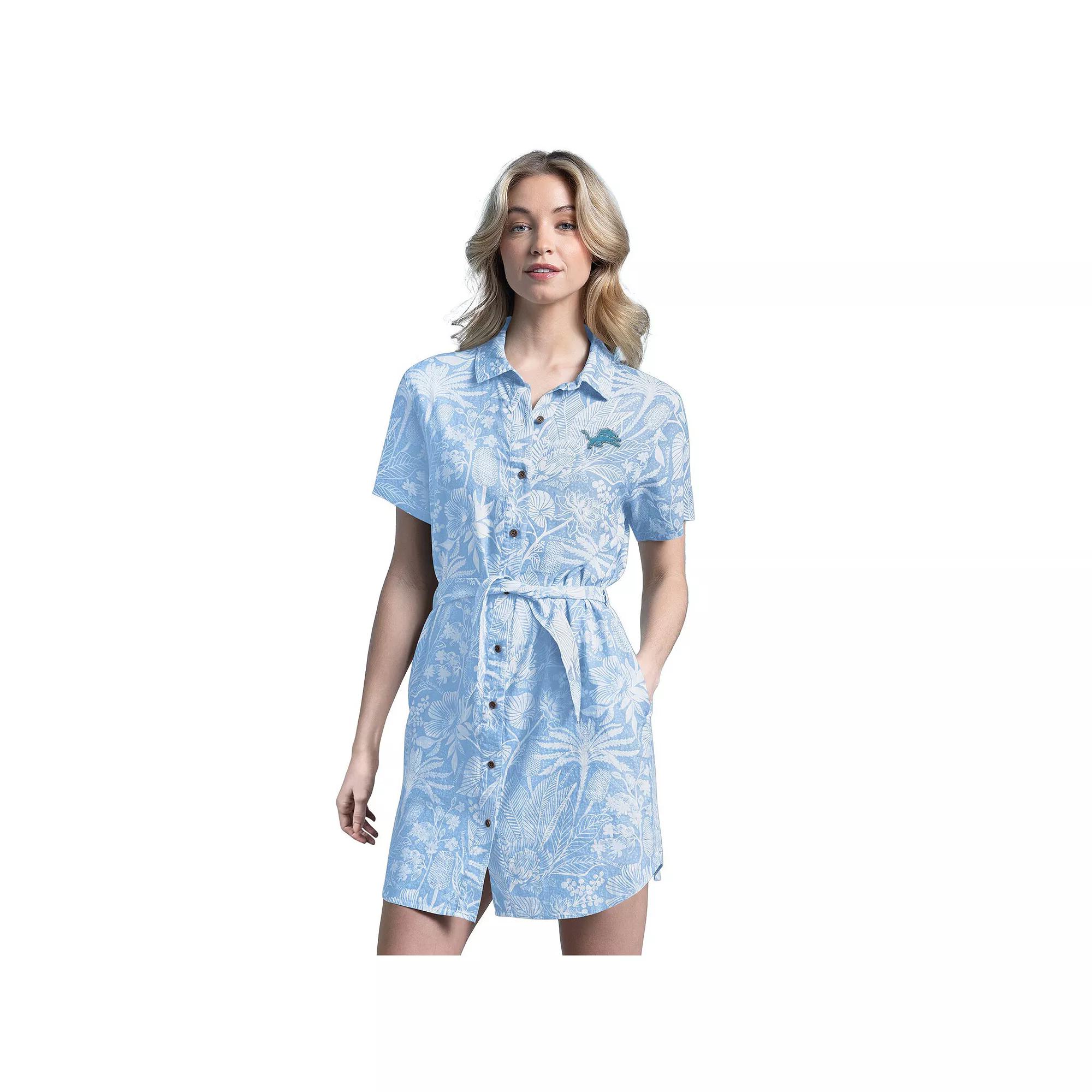 Women's Margaritaville Blue Detroit Lions Palm Linen Dress,  Product Image