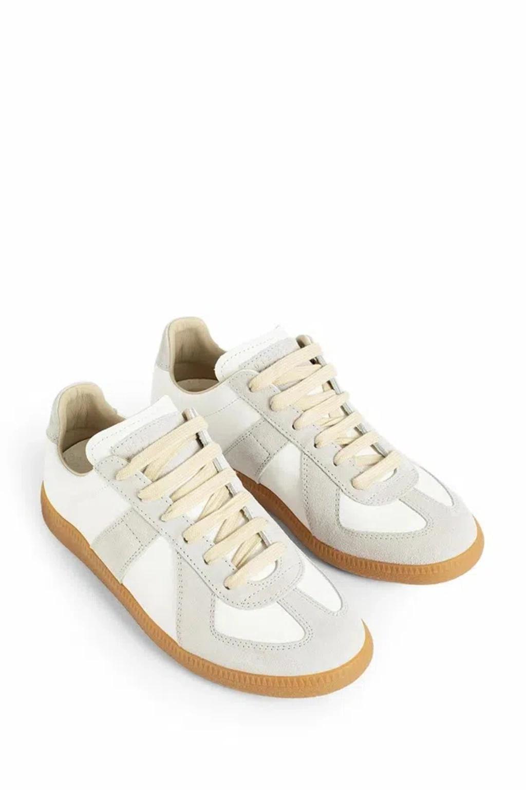MAISON MARGIELA Replica Leather And Suede Sneakers In White Product Image