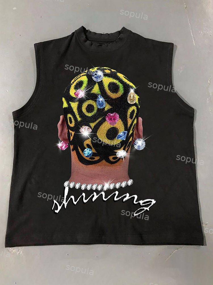 Sopula Men's Bounce Back Colored Hair Diamond Print Cotton Tank Top Product Image