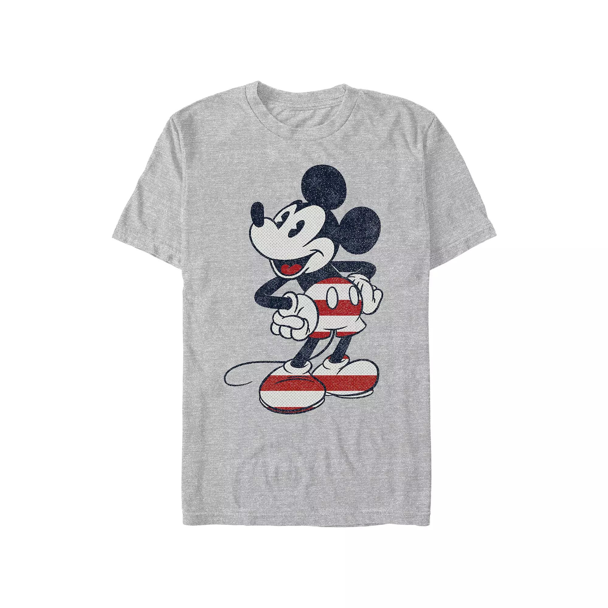 Disney's Mickey Mouse Men's Red And White Print Outfit Graphic Tee,  Product Image