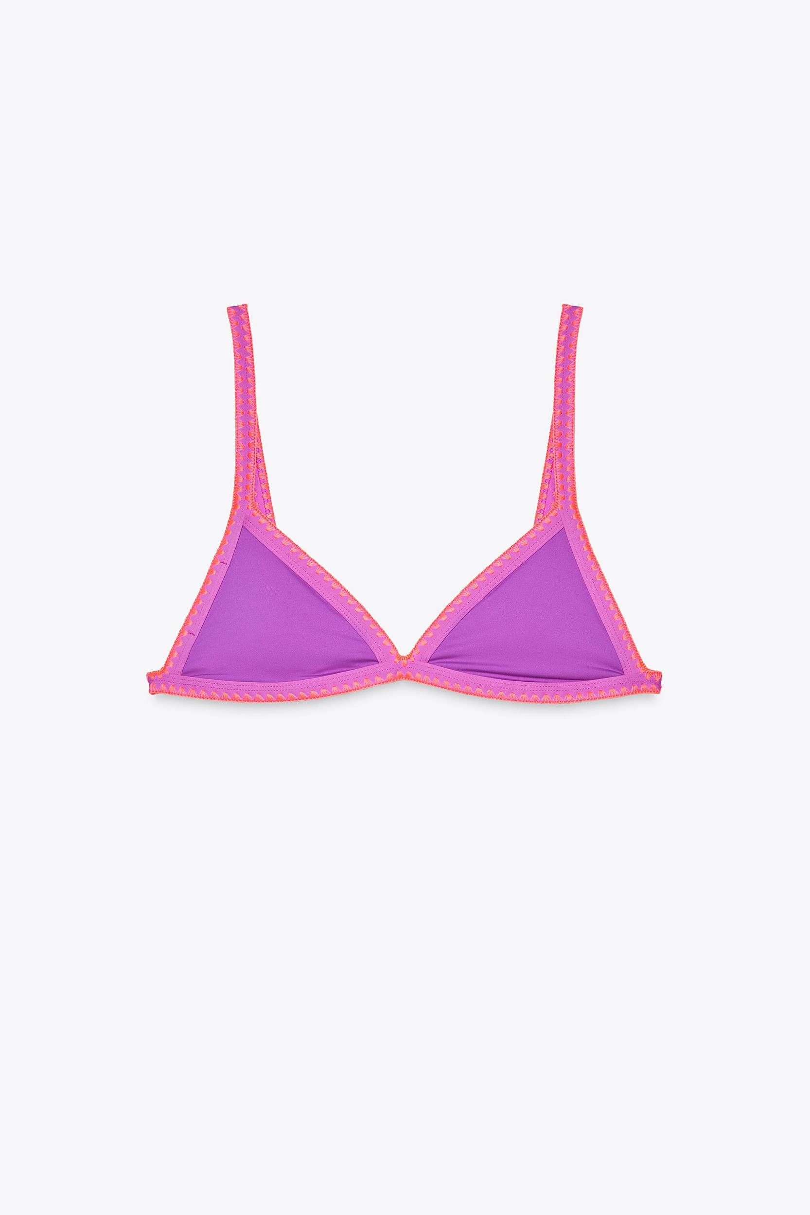 CONTRAST TRIANGLE BIKINI TOP Product Image