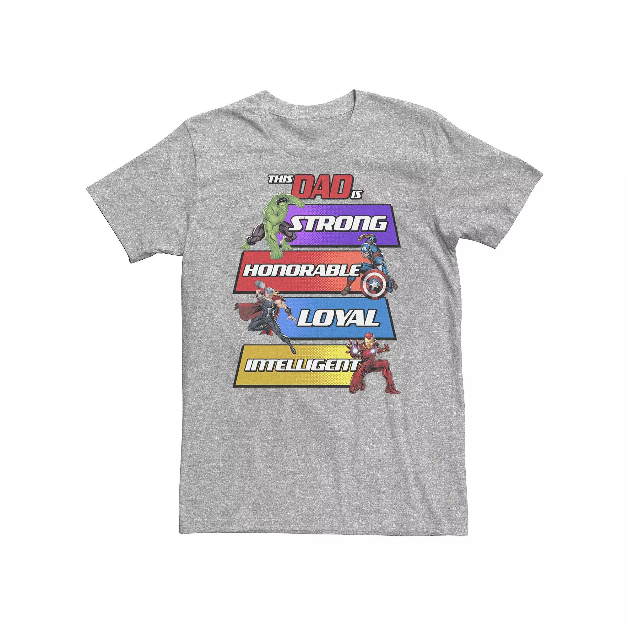 Big & Tall Marvel Hulk Captain America Thor Iron Man This Dad Is Panels Tee, Men's,  Product Image