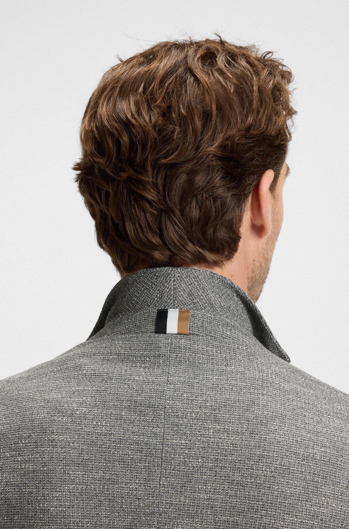 Slim-fit suit jacket in micro-patterned stretch fabric Product Image