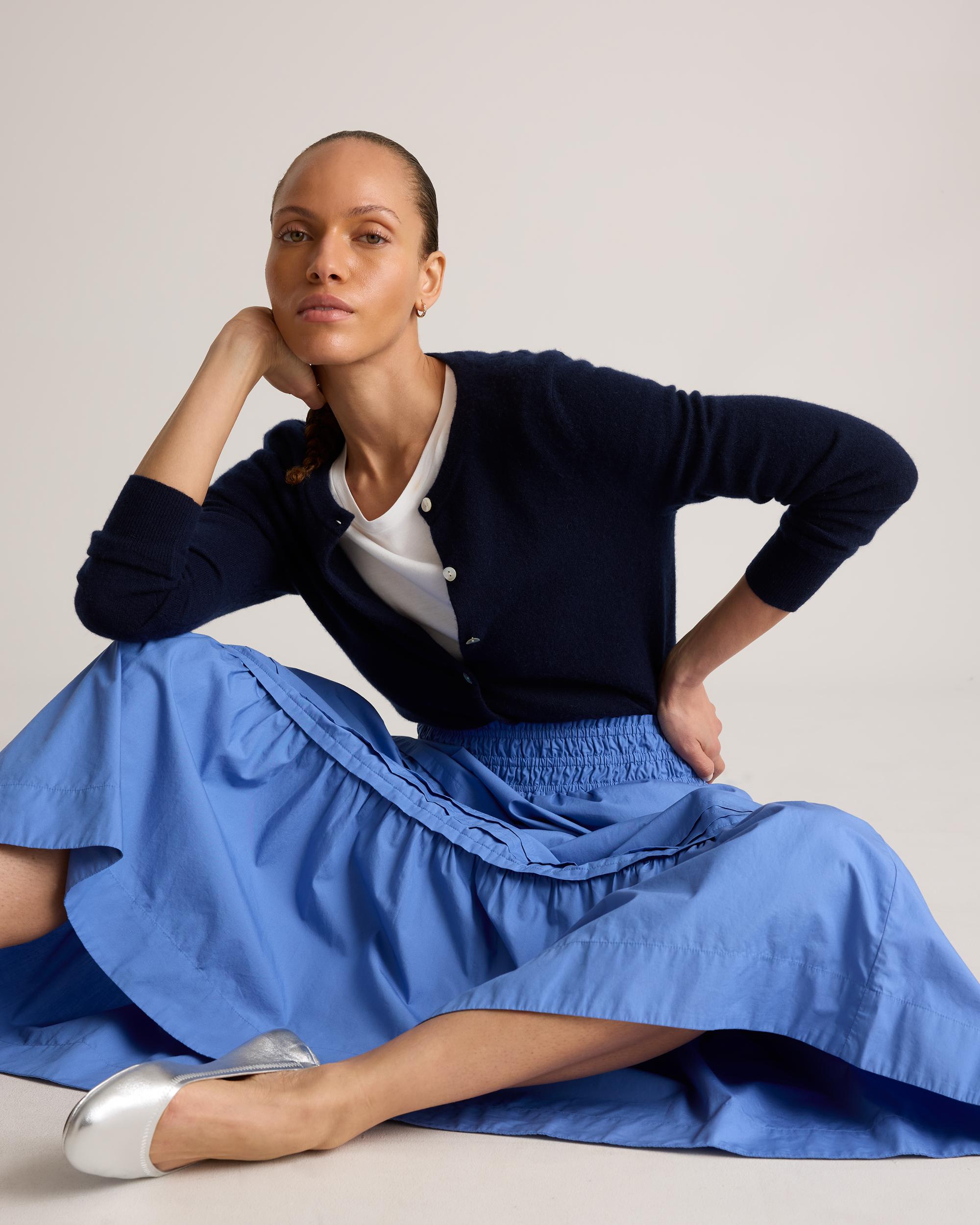 Quince | Women's Poplin Tiered Maxi Skirt Size XL, Organic Cotton Product Image