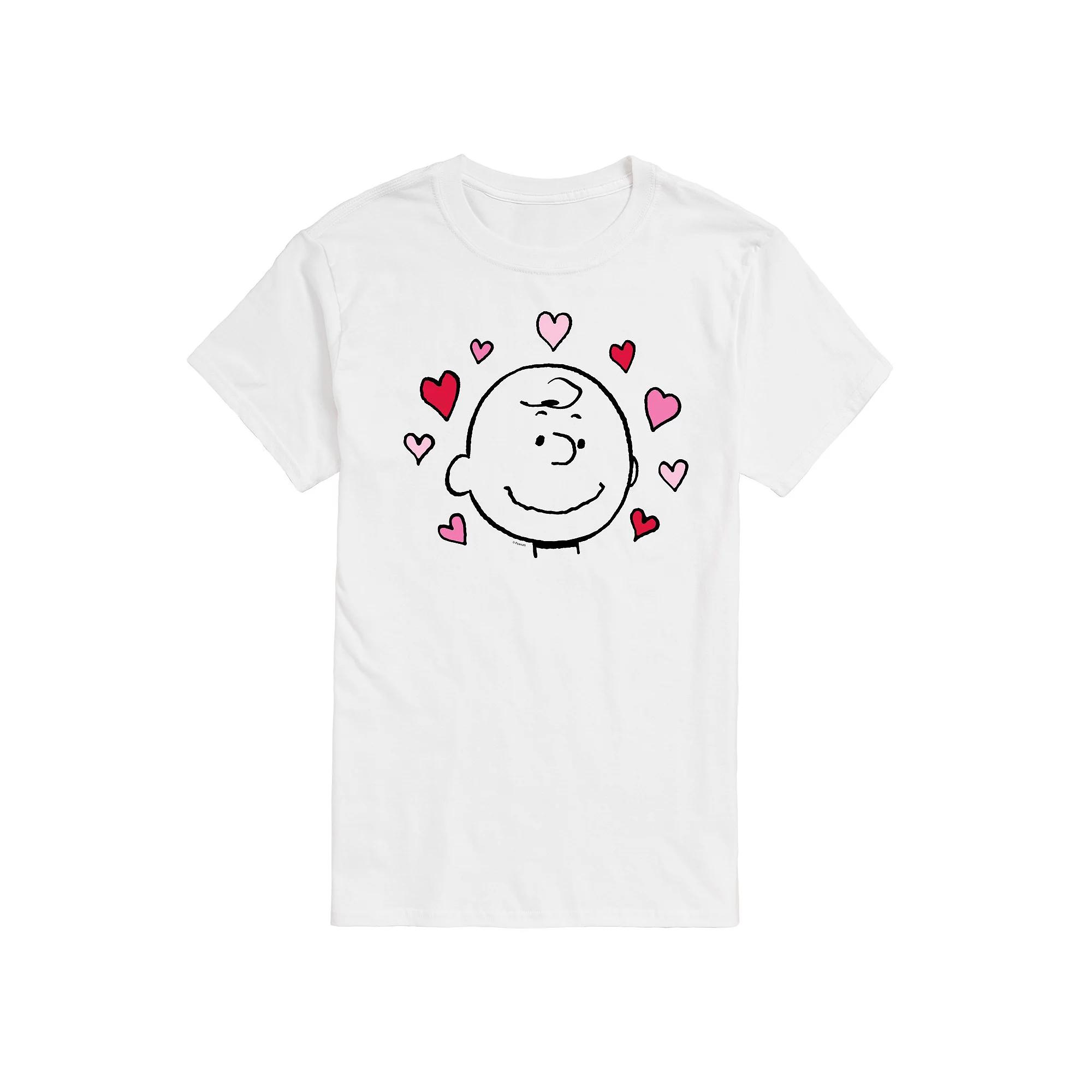Big & Tall Peanuts Charlie Brown Face With Hearts, Men's,  Product Image