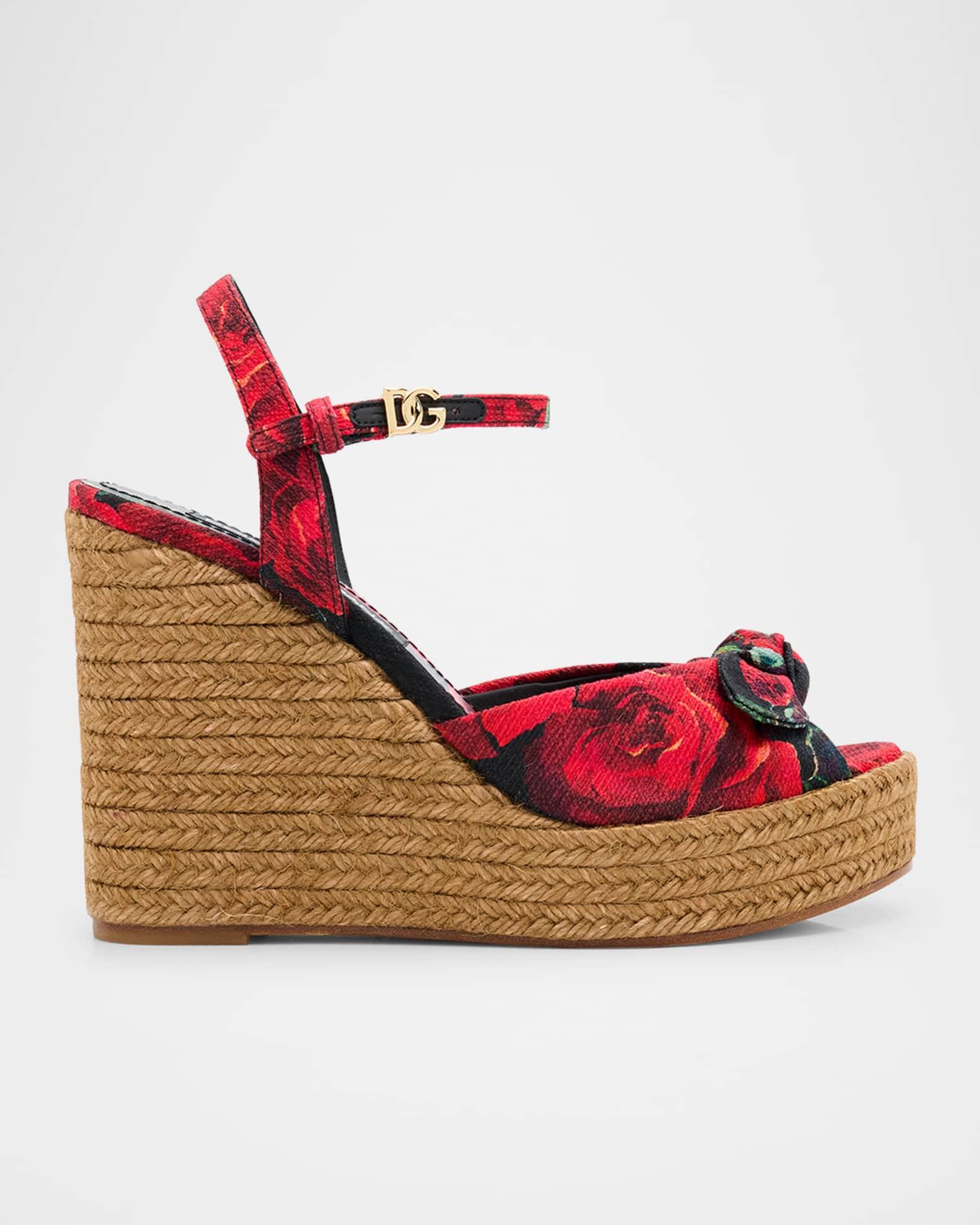 Lolita Floral Wedge Espadrille Sandals Product Image