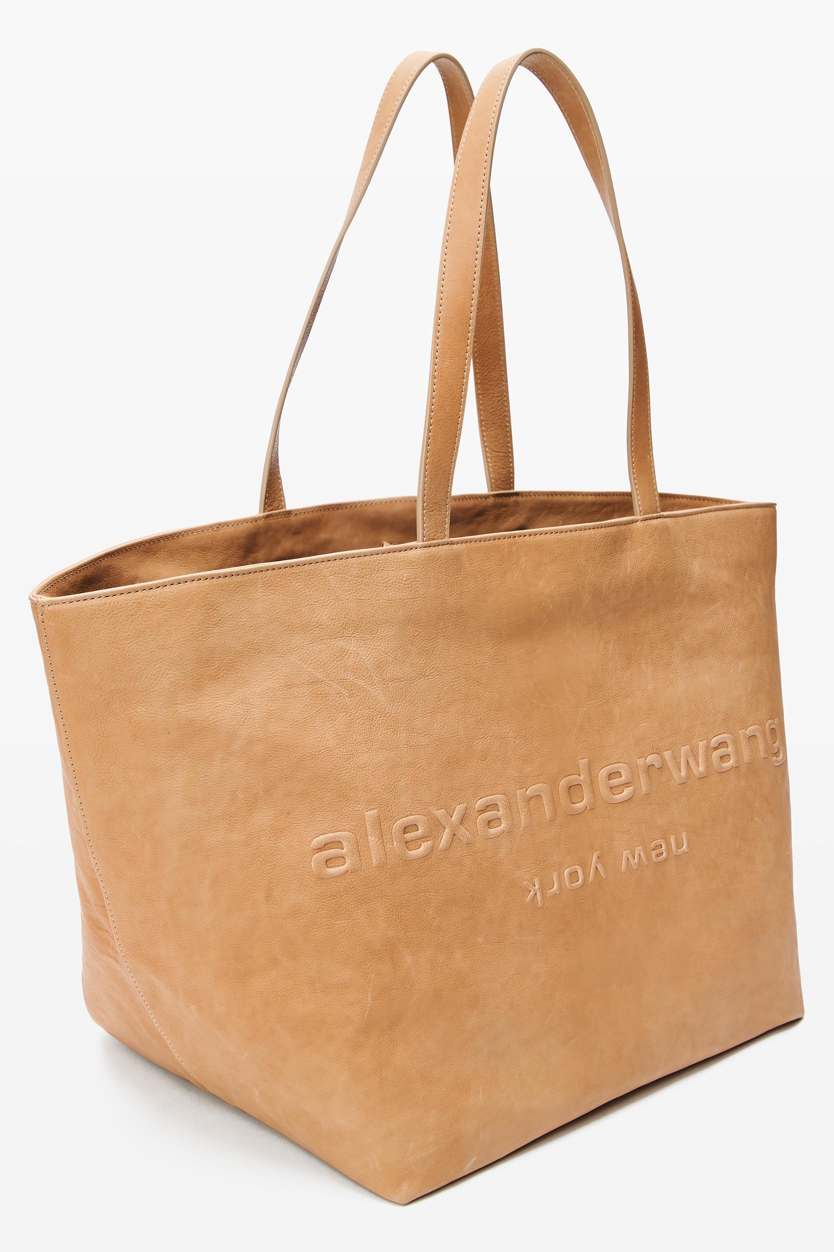 Beige Leather Punch Tote Product Image
