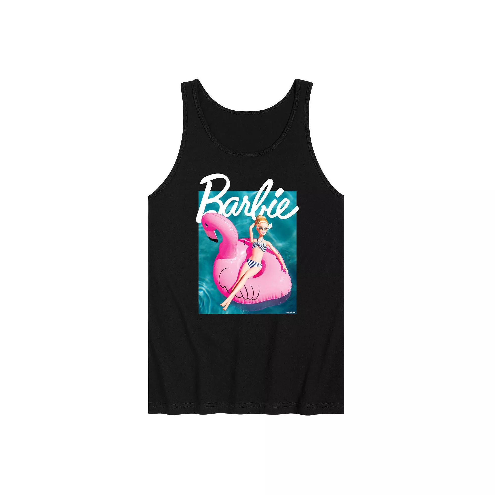 Men's Barbie® Pool Flamingo Graphic Tank Top,  Product Image