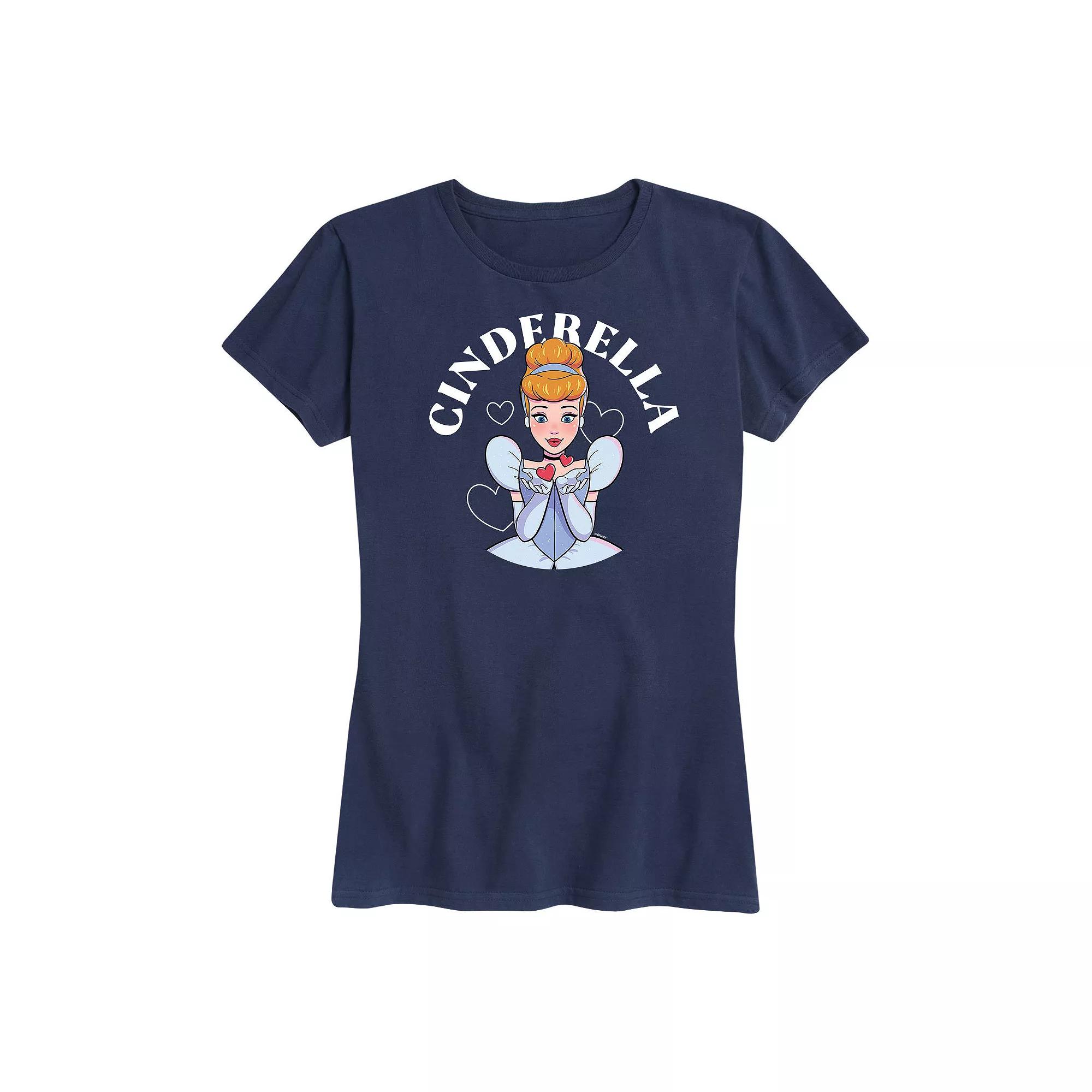 Disney Princess Cinderella Women's Kiss Graphic Tee, Girl's,  Product Image