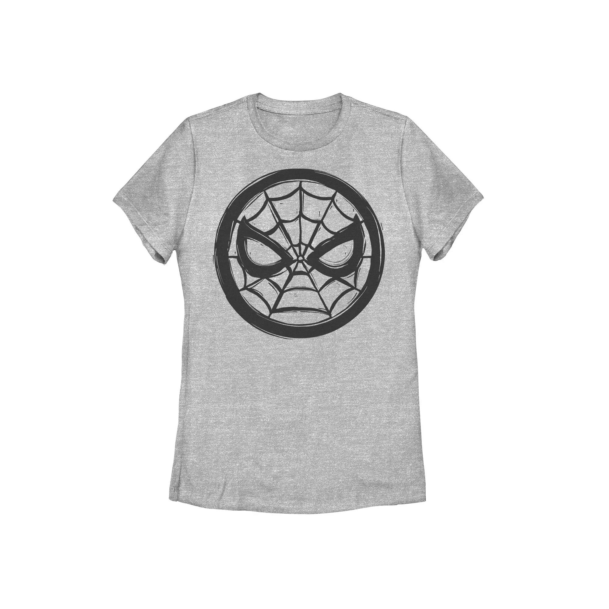 Juniors' Marvel Spider-Man Woodcut Logo Tee, Girl's,  Product Image