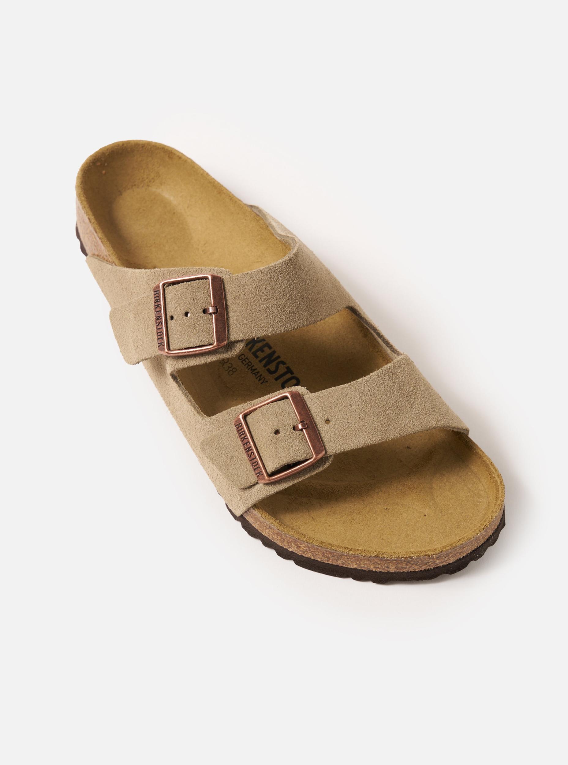 Birkenstock Arizona in Taupe Suede Leather Product Image