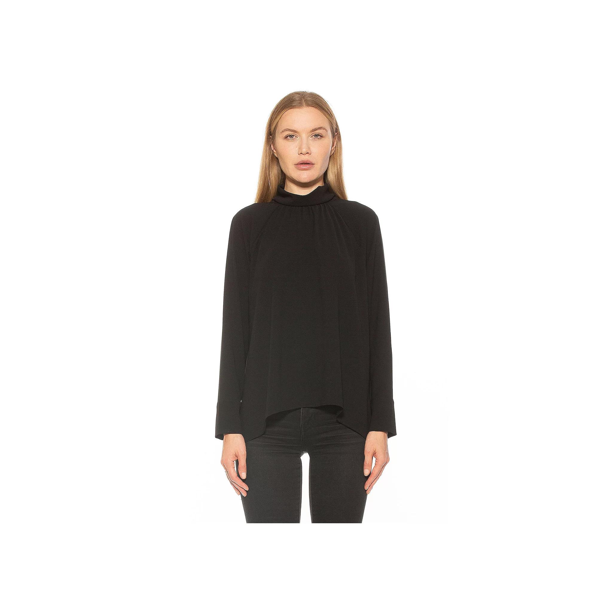 Women's ALEXIA ADMOR Danielle Mockneck Draped Flowy Blouse,  Product Image