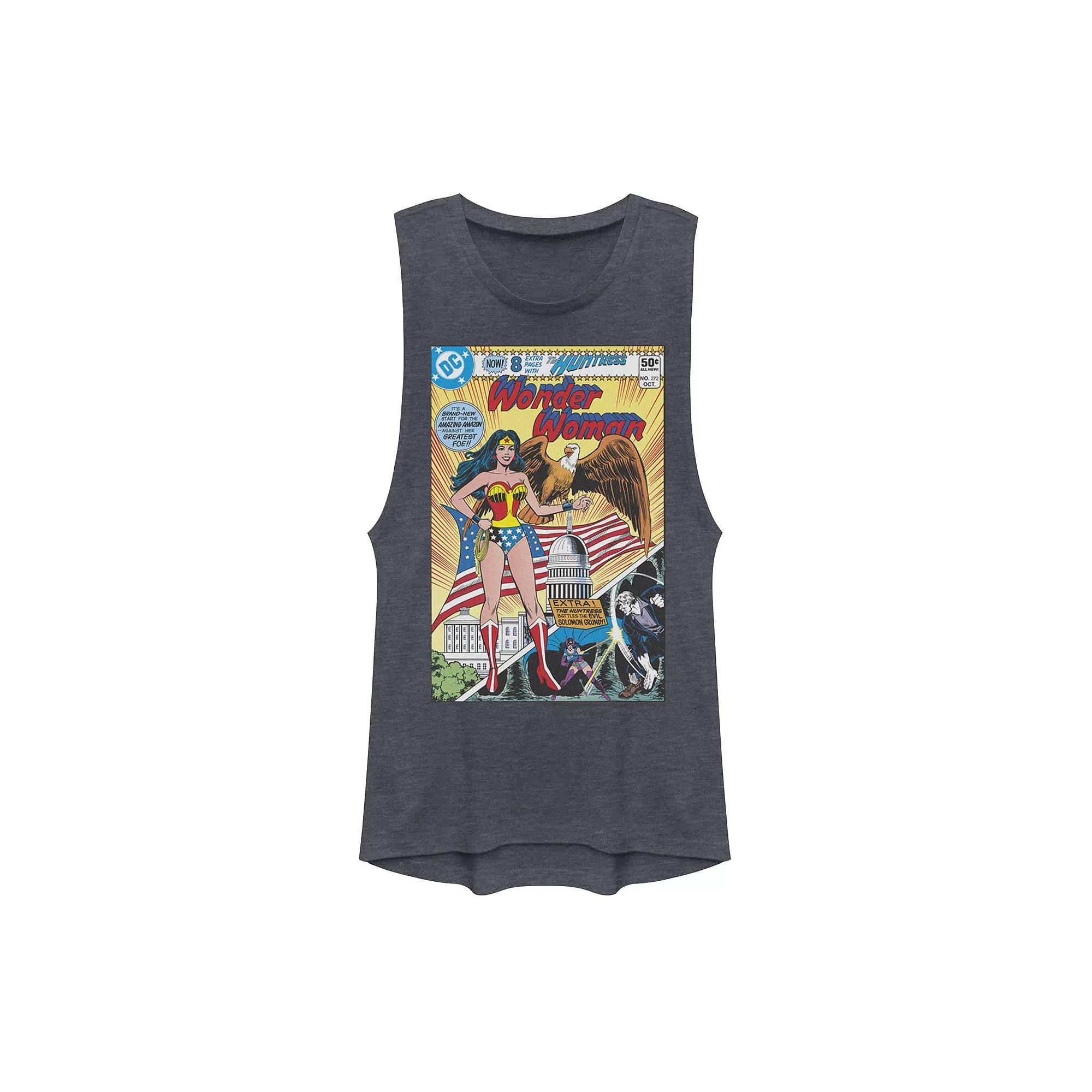 Juniors' DC Comics Wonder Woman Vintage Comic Cover Muscle Tank Top, Girl's,  Product Image