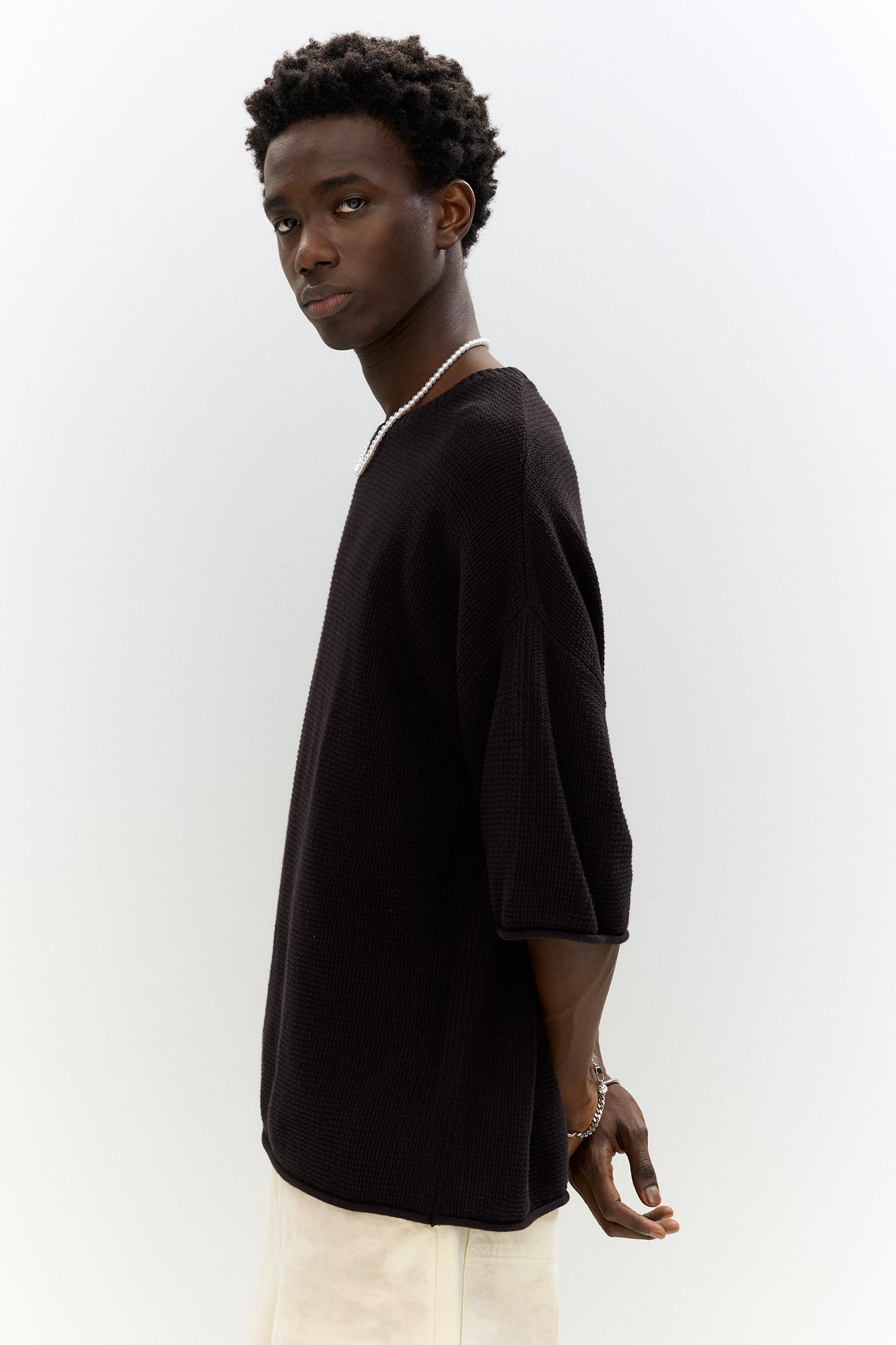 Waffle-knit boxy-fit T-shirt Product Image