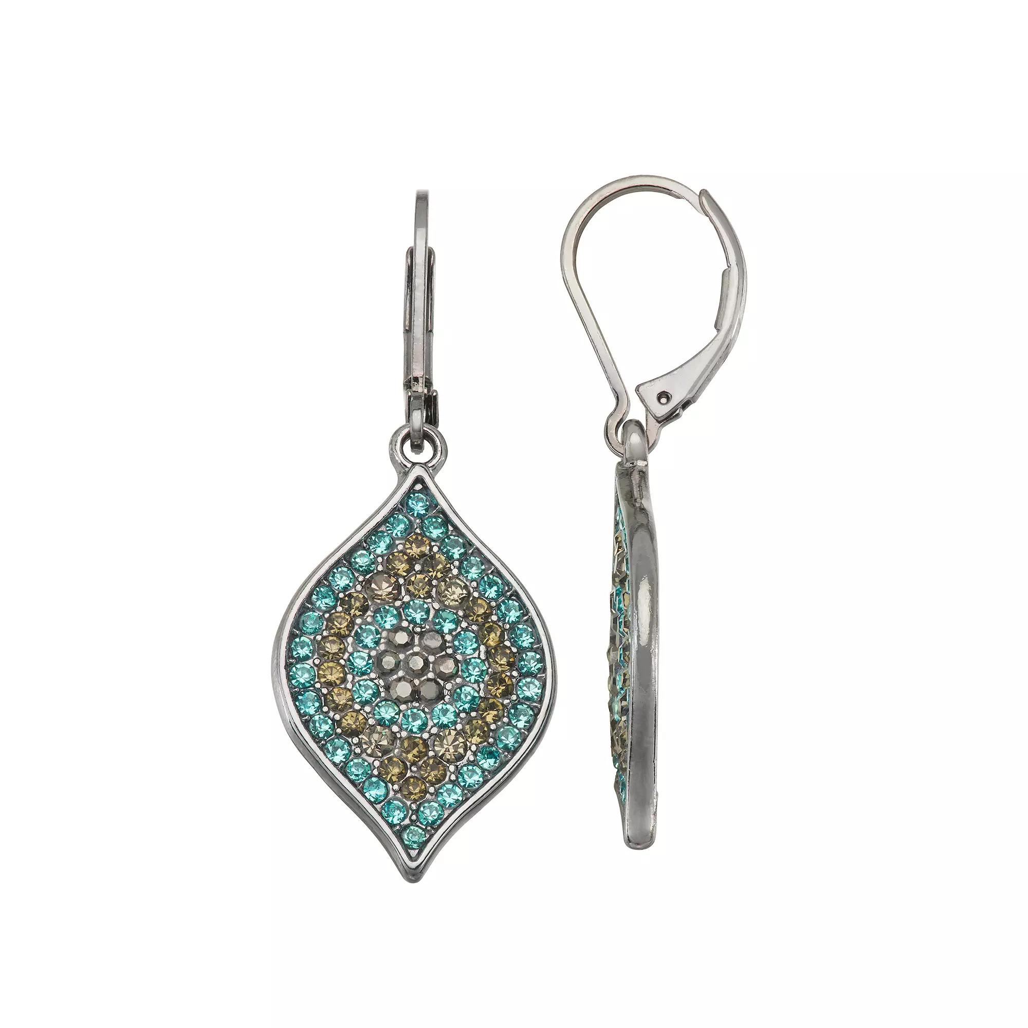 Simply Vera Vera Wang Evil Eye Drop Earrings, Women's, Silver Tone Aqua Product Image