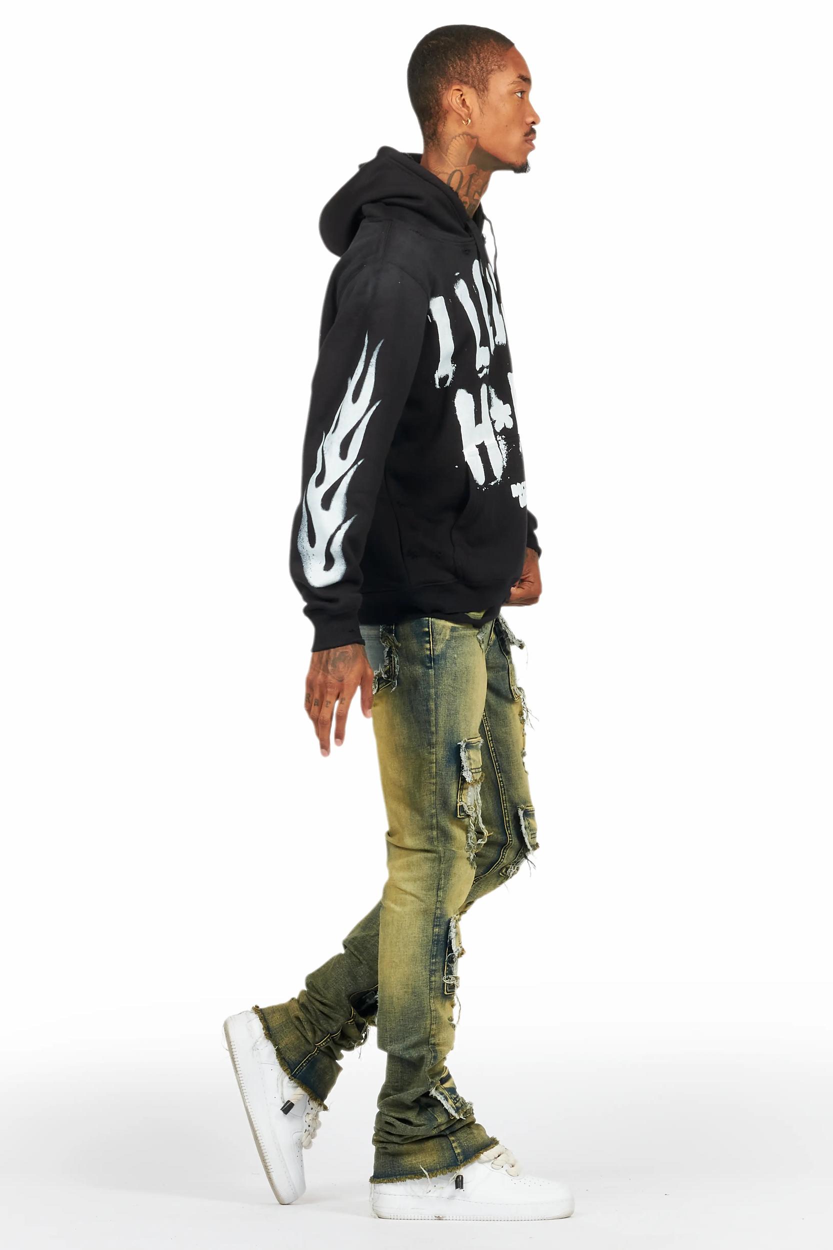 Petrus Tint Wash Super Stacked Flare Jean Male Product Image