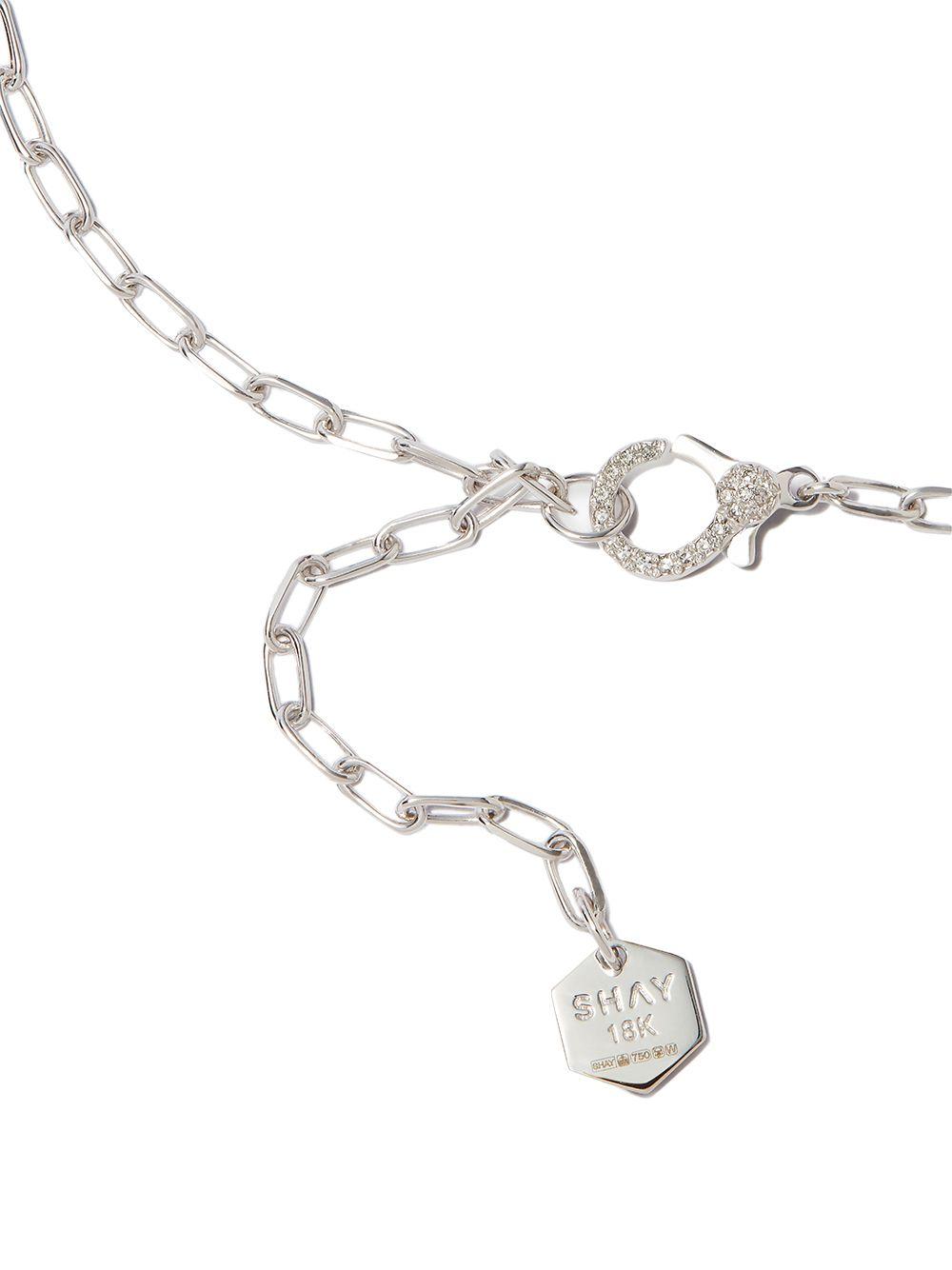 18kt white gold mini-cross diamond necklace Product Image