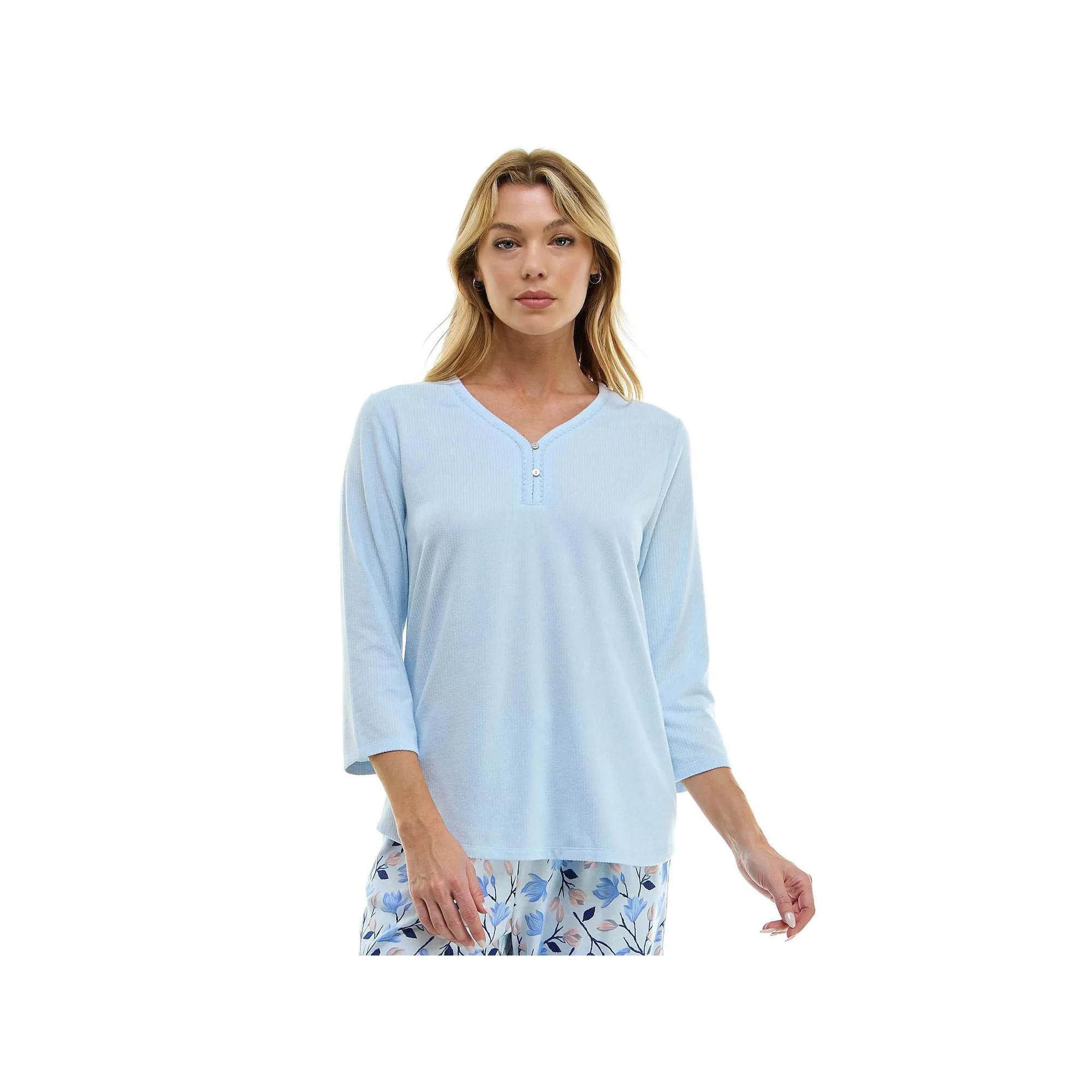 Petite Croft & Barrow® Cozy Luxe Rib Sleep Top, Women's, Size: Small Petite, Fresh Air Product Image