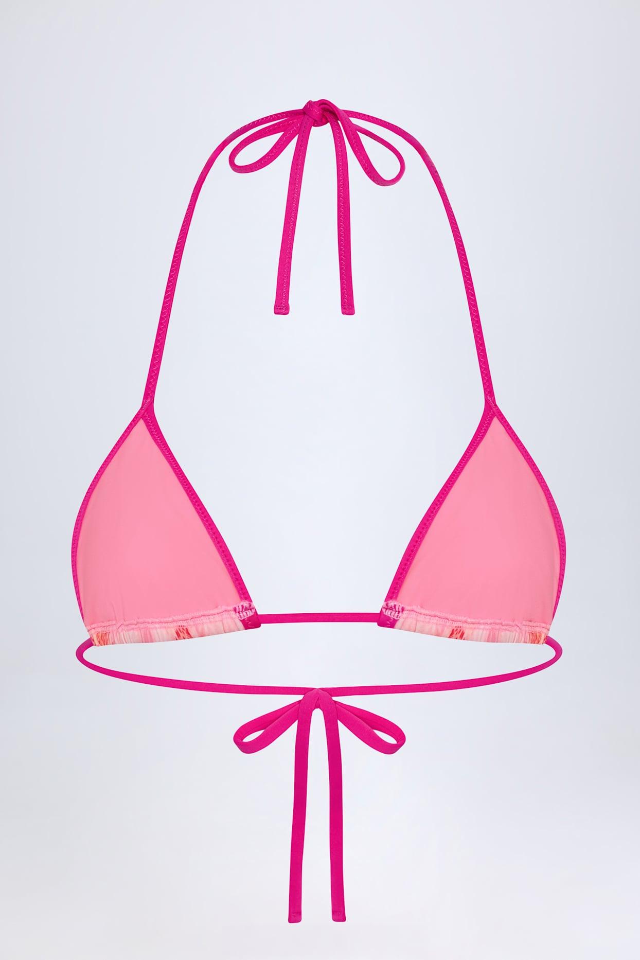 Triangle Bikini Top in Pink Orchid Print Product Image