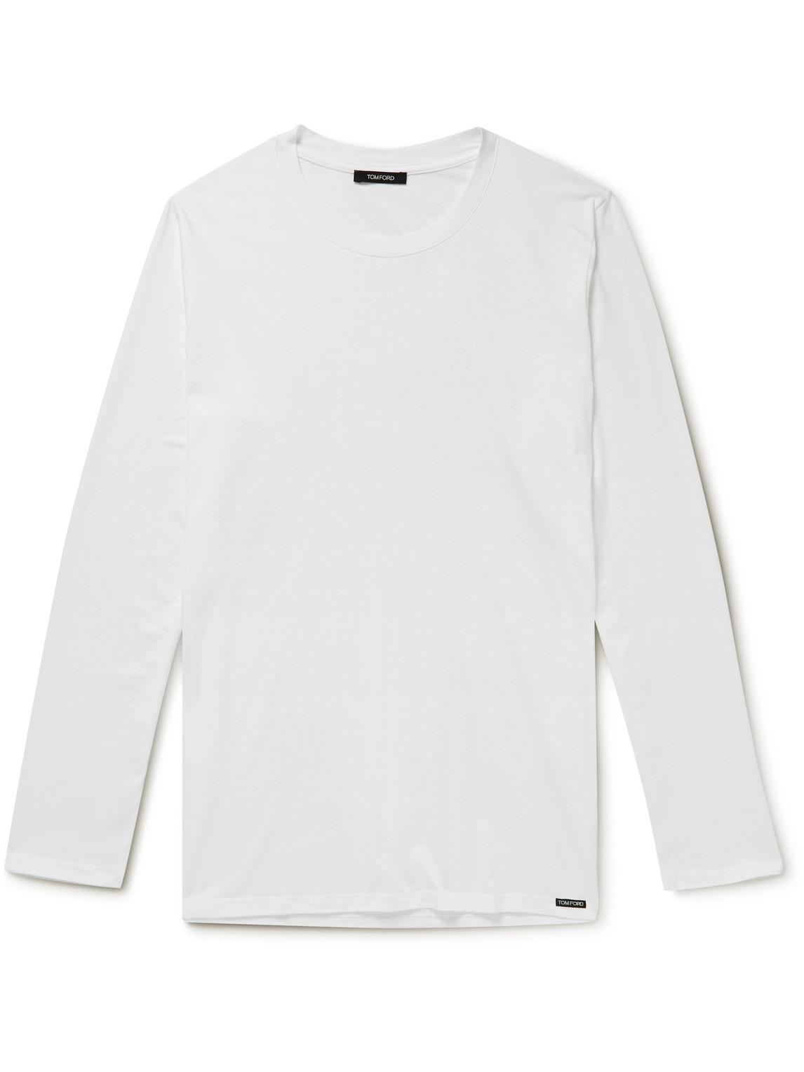 TOM FORD Stretch Cotton & Modal Jersey T-shirt In White Product Image