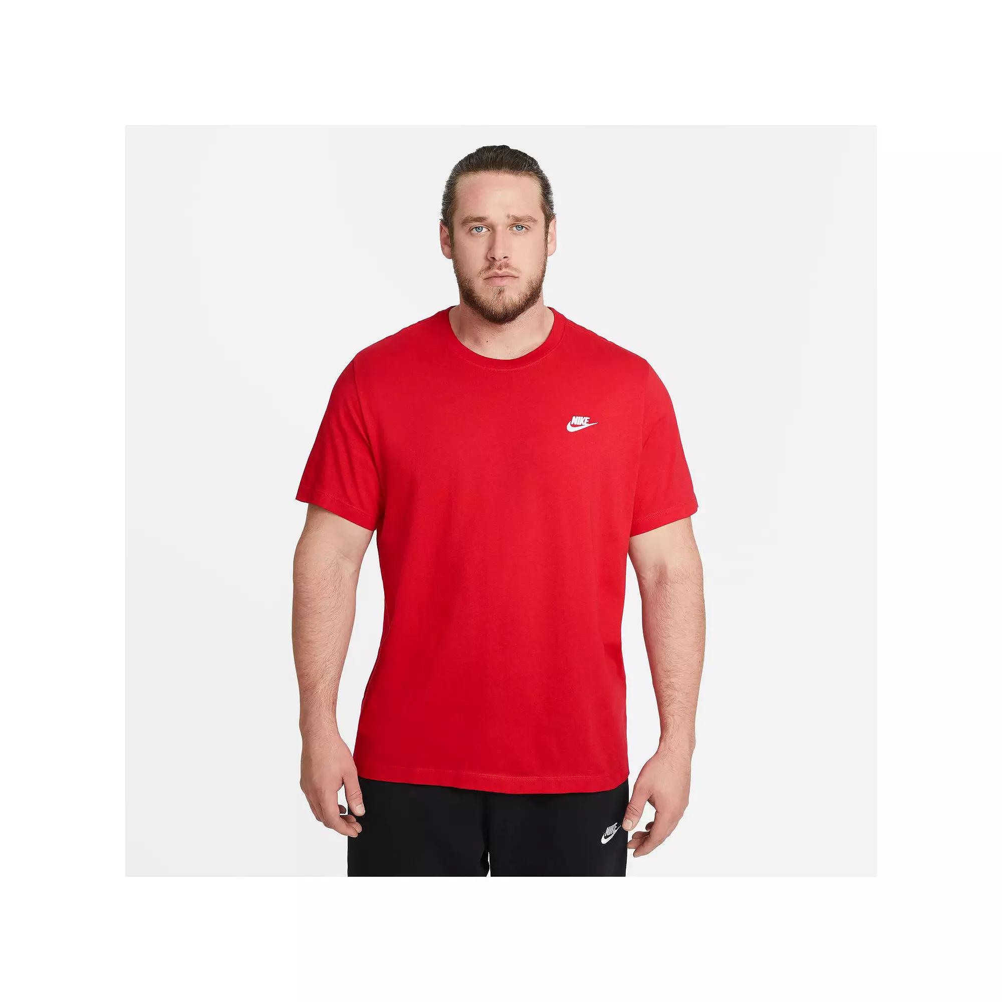 Nike Mens Nike NSW Club Short Sleeve T-Shirt - Mens University Red/White Product Image