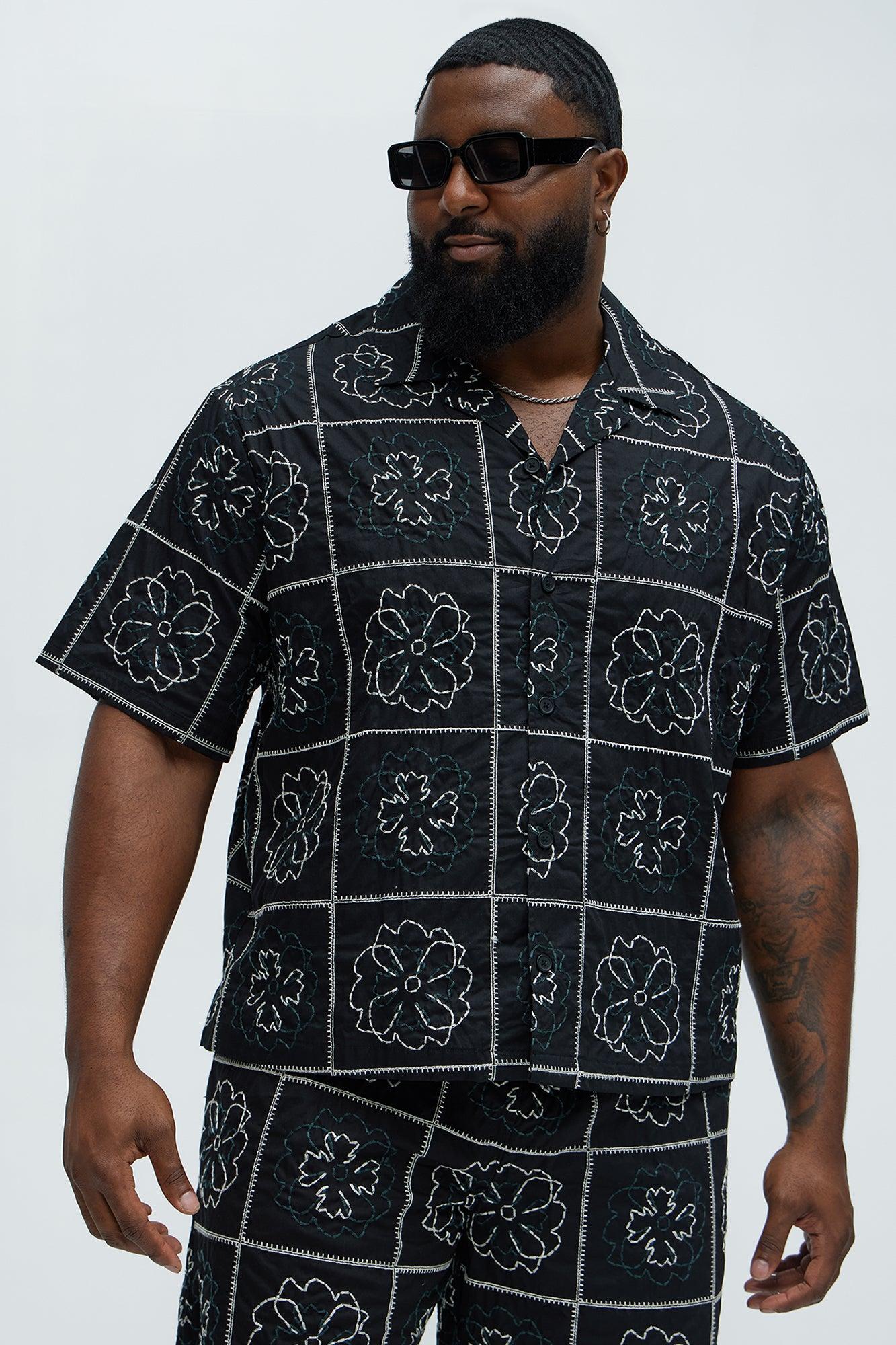 Tropical Bloom Cotton Shirt - Black/combo Product Image