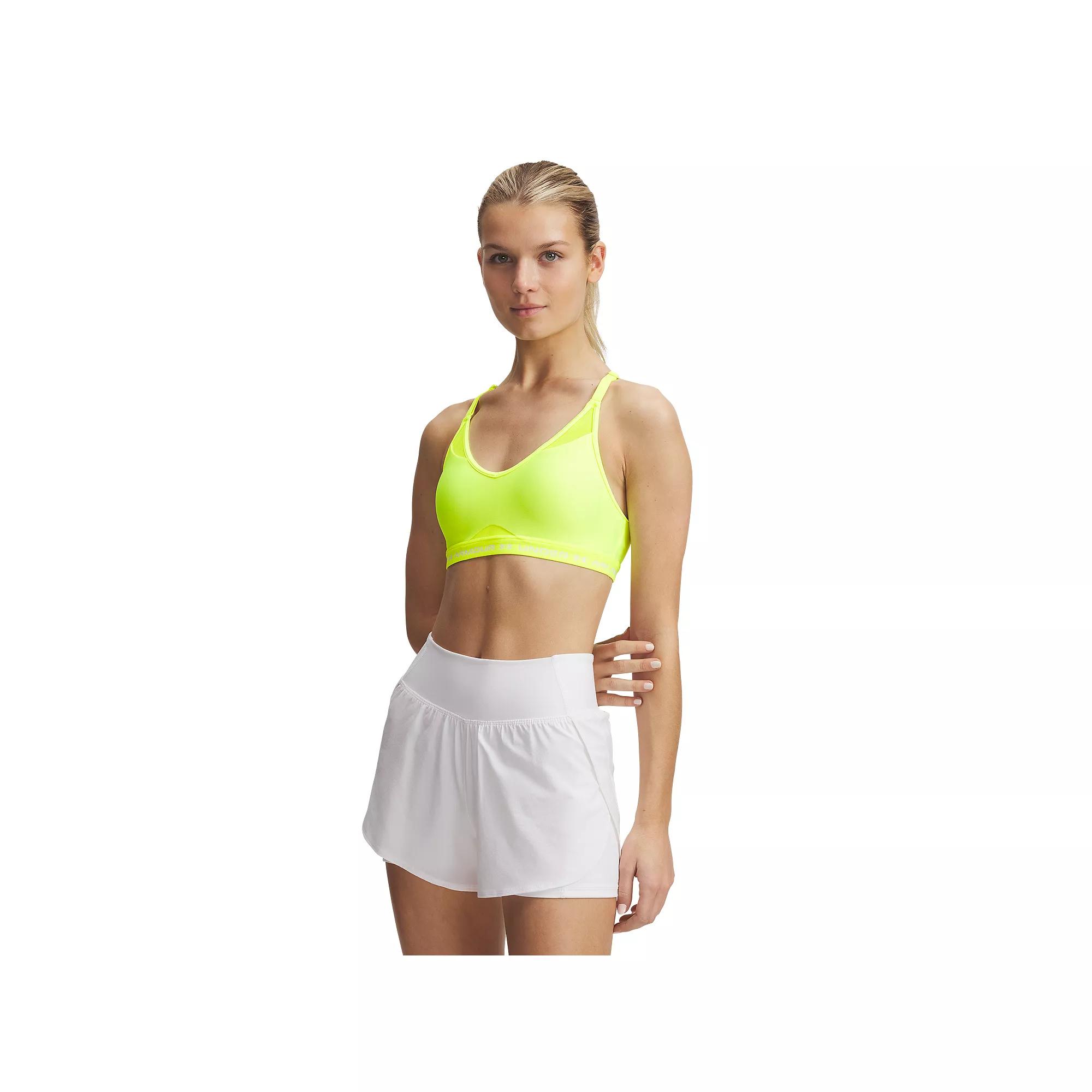 Women's Under Armour Crossback Low-Impact Sports Bra, Size: XXL, Yellow Product Image