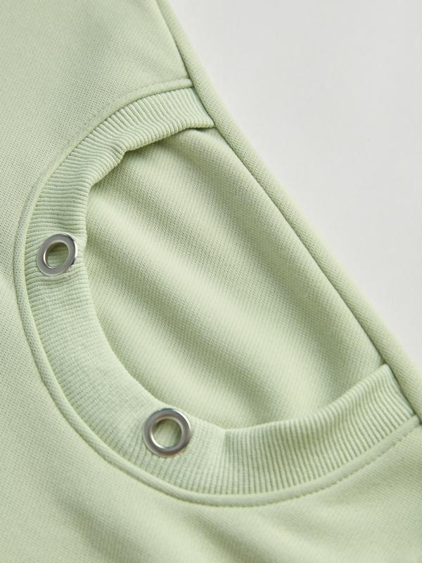 Letter Print Drawstring Eyelet Decor Pocket Oversized Hoodie Product Image