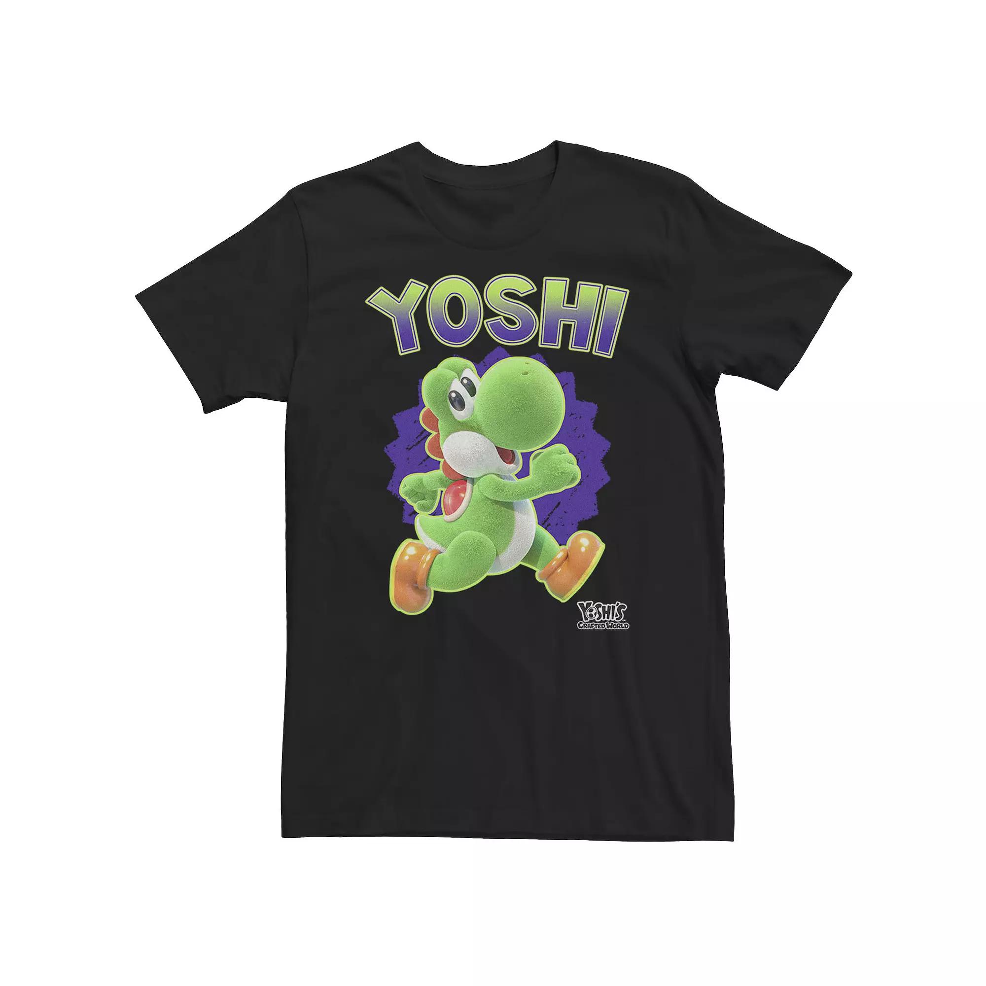 Big & Tall Nintendo Yoshi's Crafted World Side Run Cute Portrait Tee, Men's,  Product Image