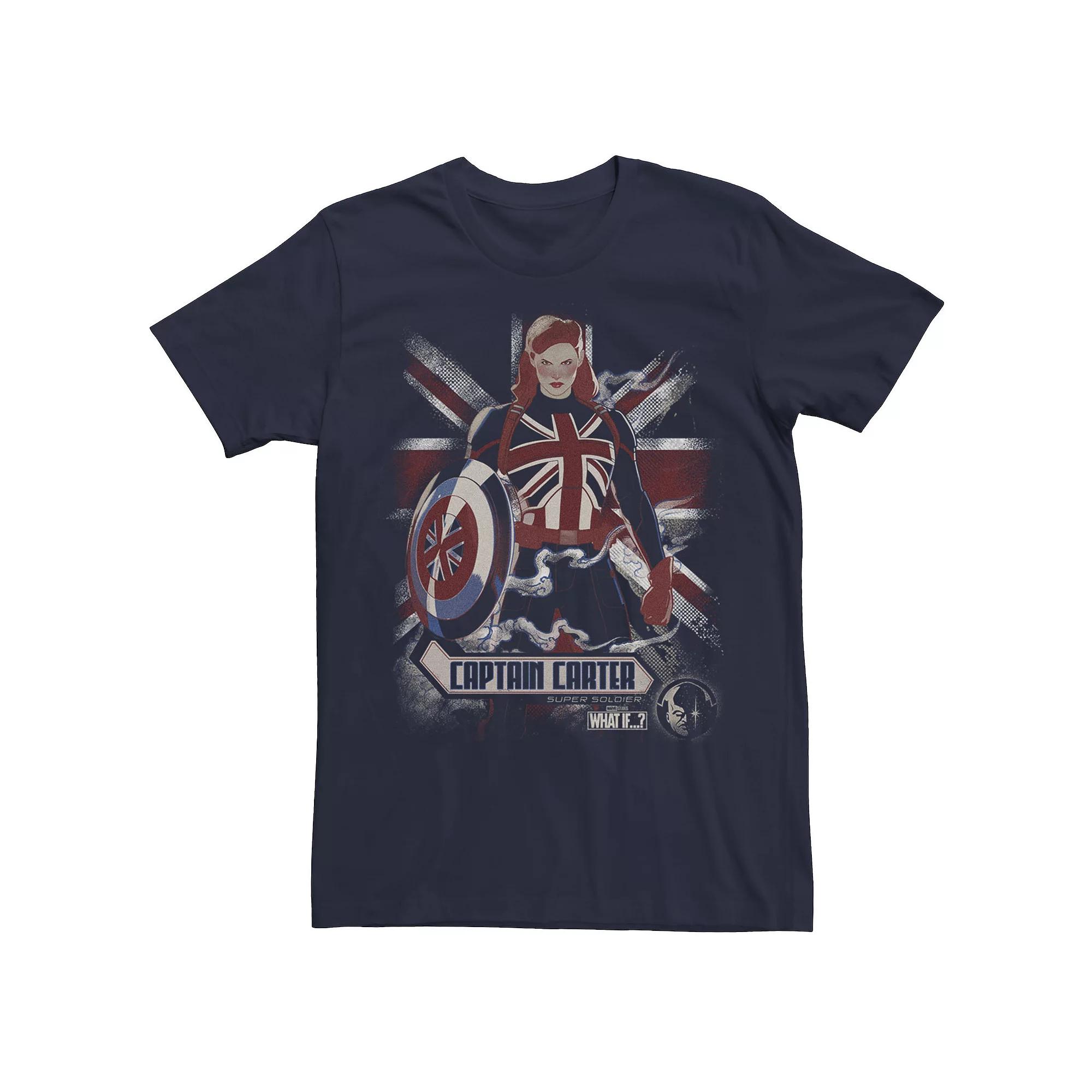 Men's Marvel What If Captain Carter Flag Poster Tee, Boy's,  Product Image