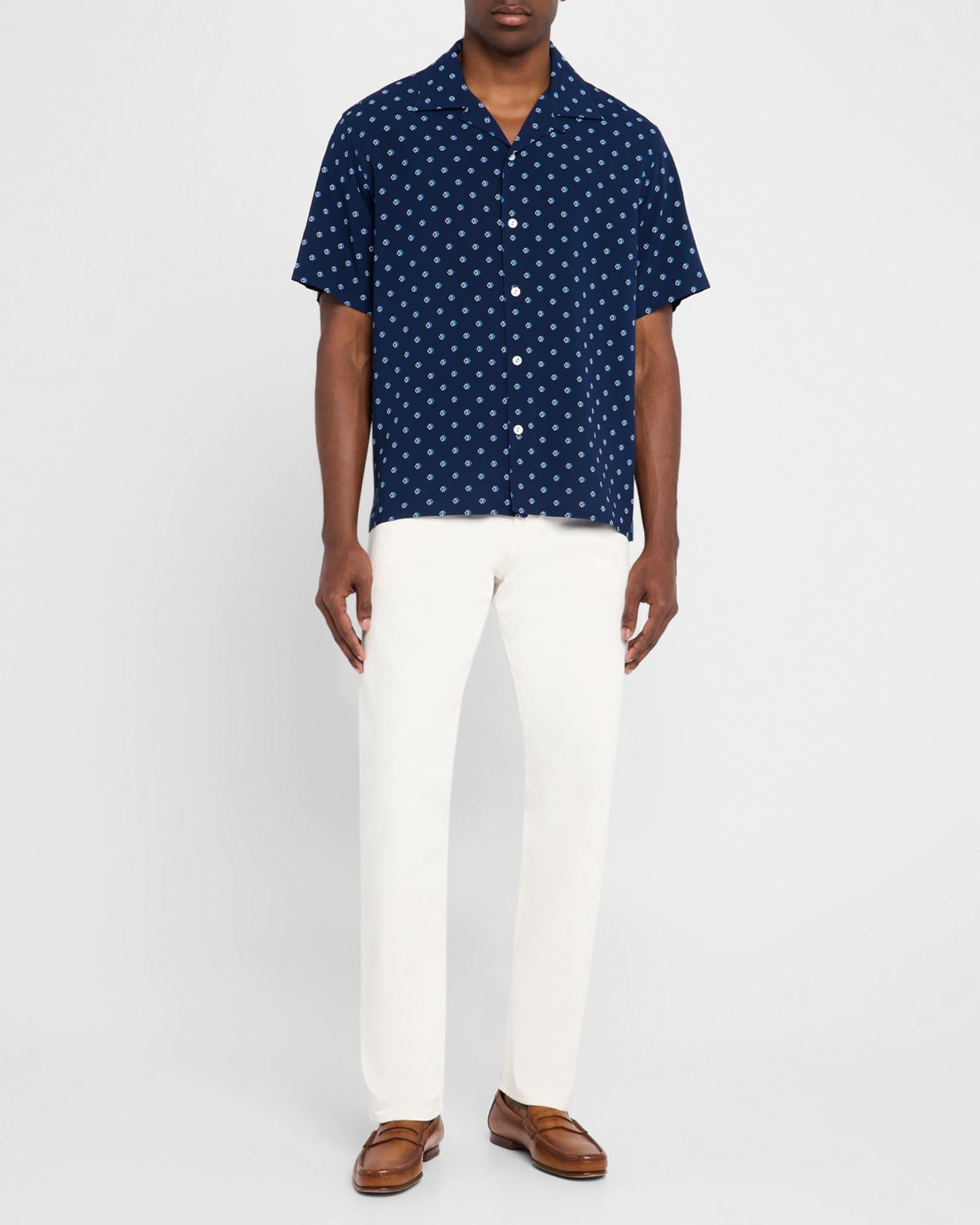 Men's Geometric-Print Camp Shirt Product Image