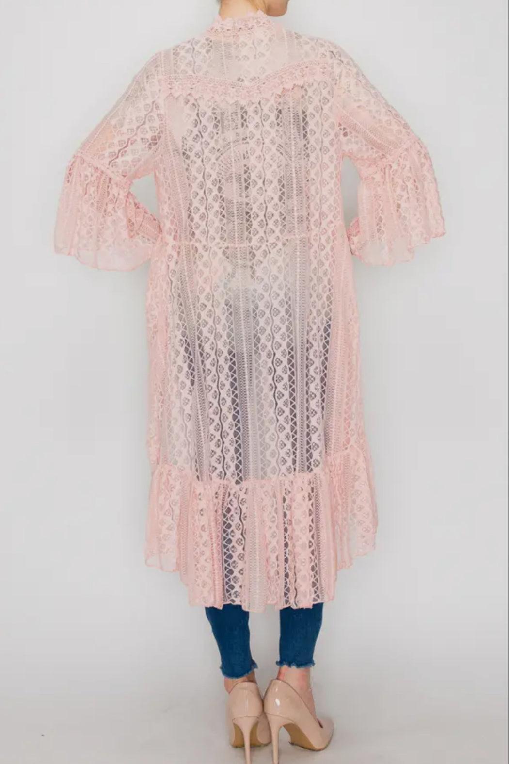 Pink Lace Cardigan Product Image