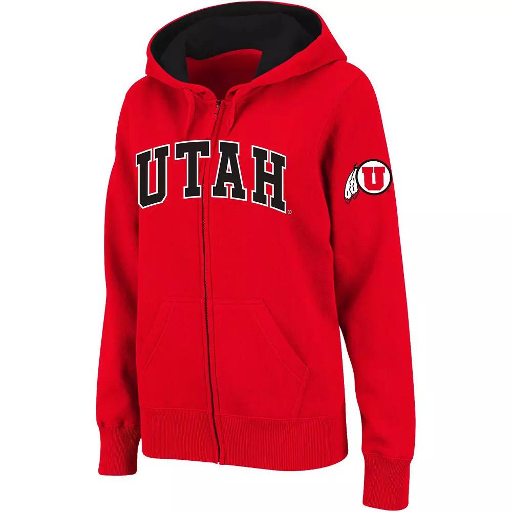 Women's Stadium Athletic Red Utah Utes Arched Name Full-Zip Hoodie,  Product Image
