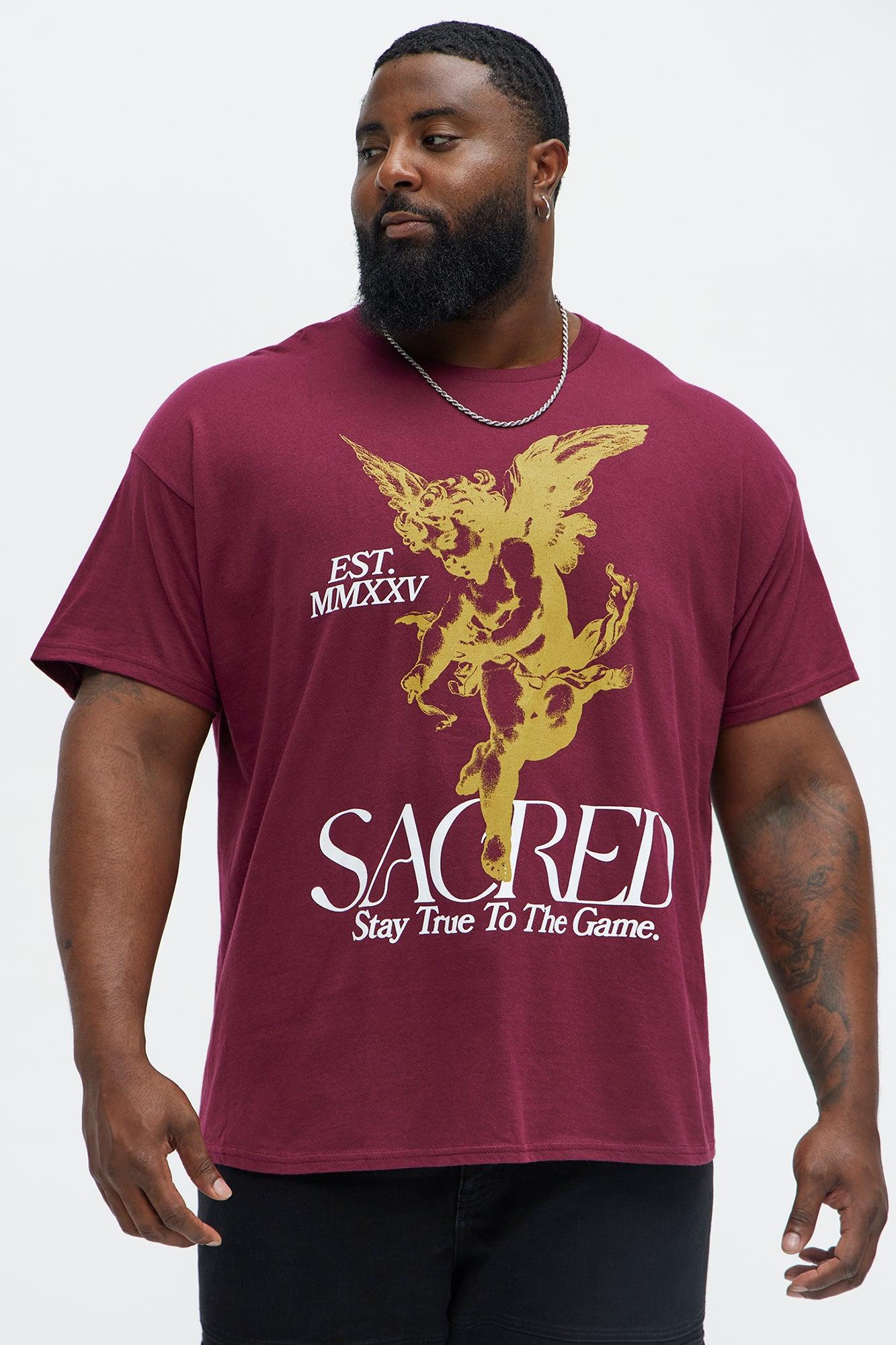 Sacred Angel Short Sleeve Tee - Burgundy Product Image