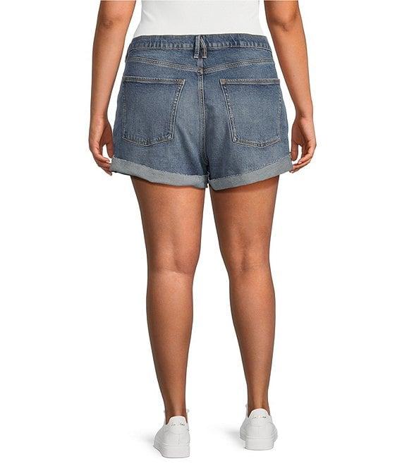 Good American Plus Size Good Girlfriend Mid Rise Shorts Product Image