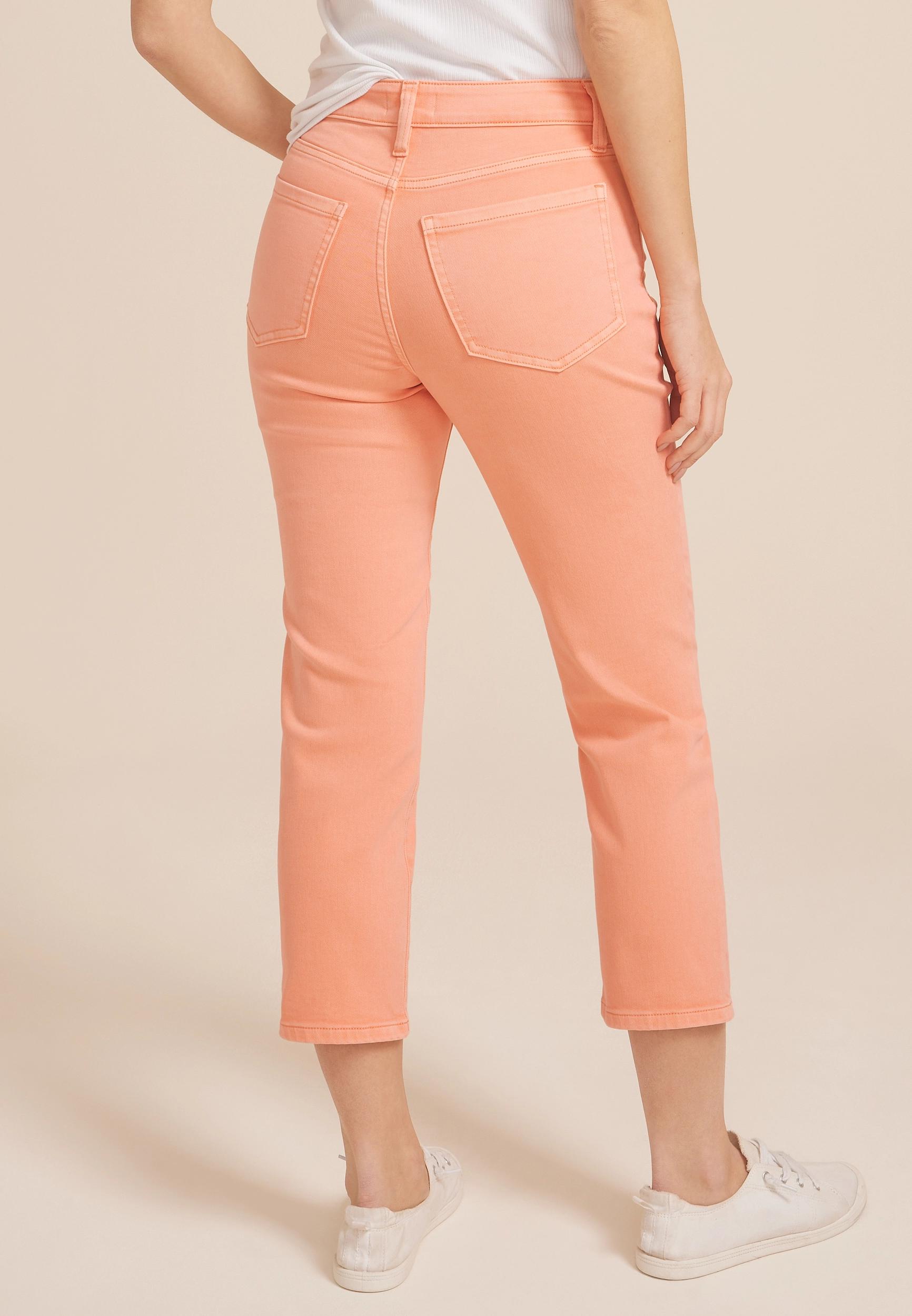 m jeans by maurices™ High Rise Button Fly Straight Cropped Jean Product Image