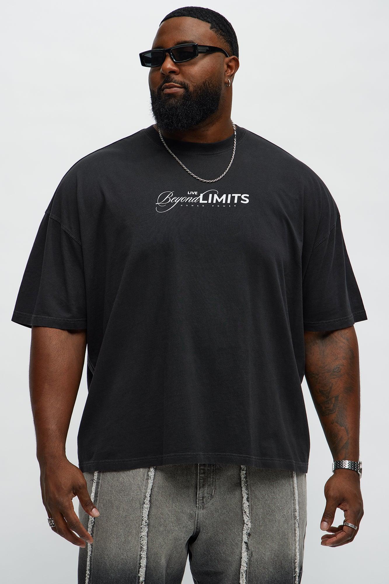 Live Beyond Limits Oversized Short Sleeve Tee - Black Wash Male Product Image