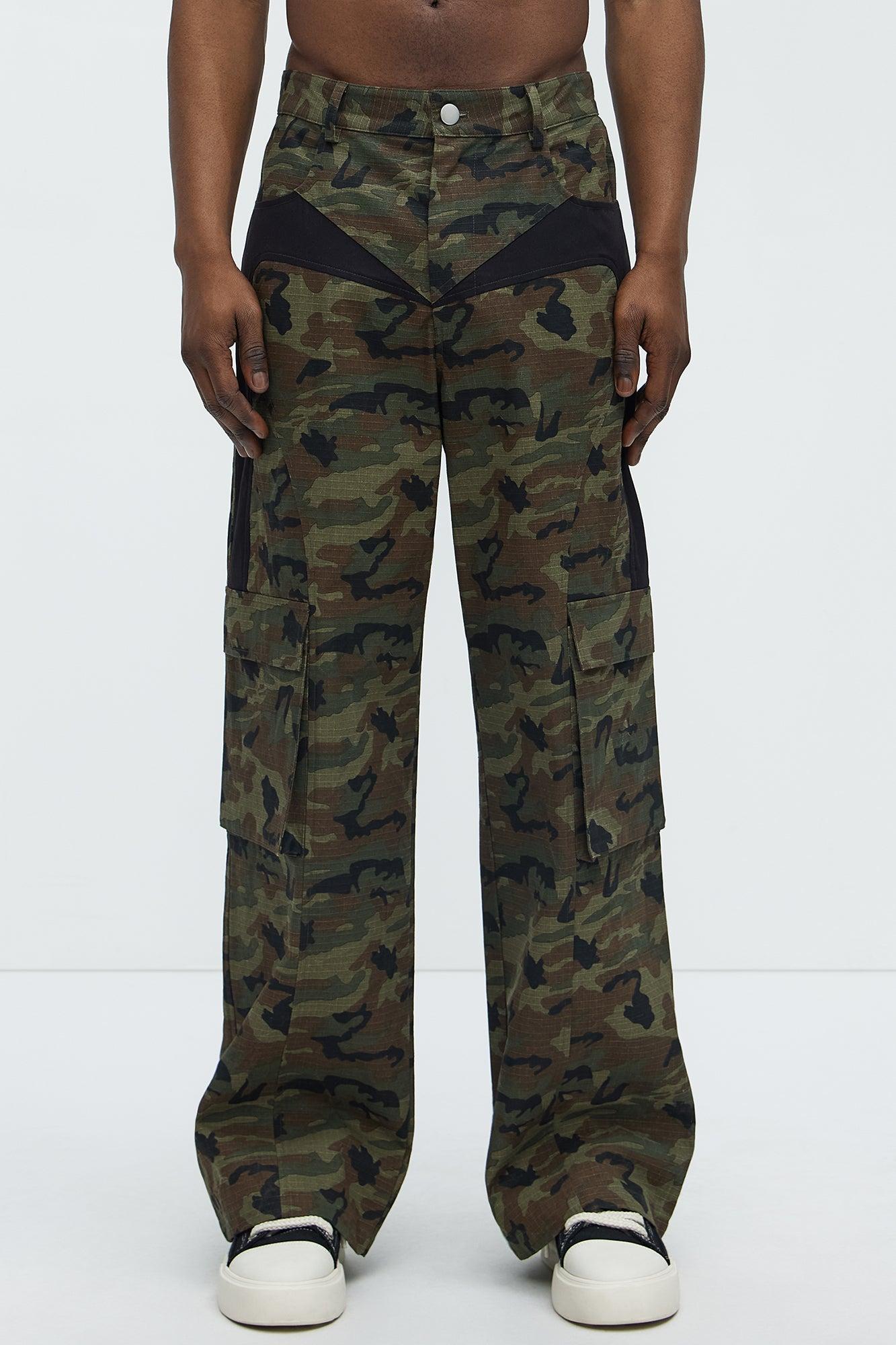 Ripstop Contrast Camo Cargo Pants - Camouflage Product Image