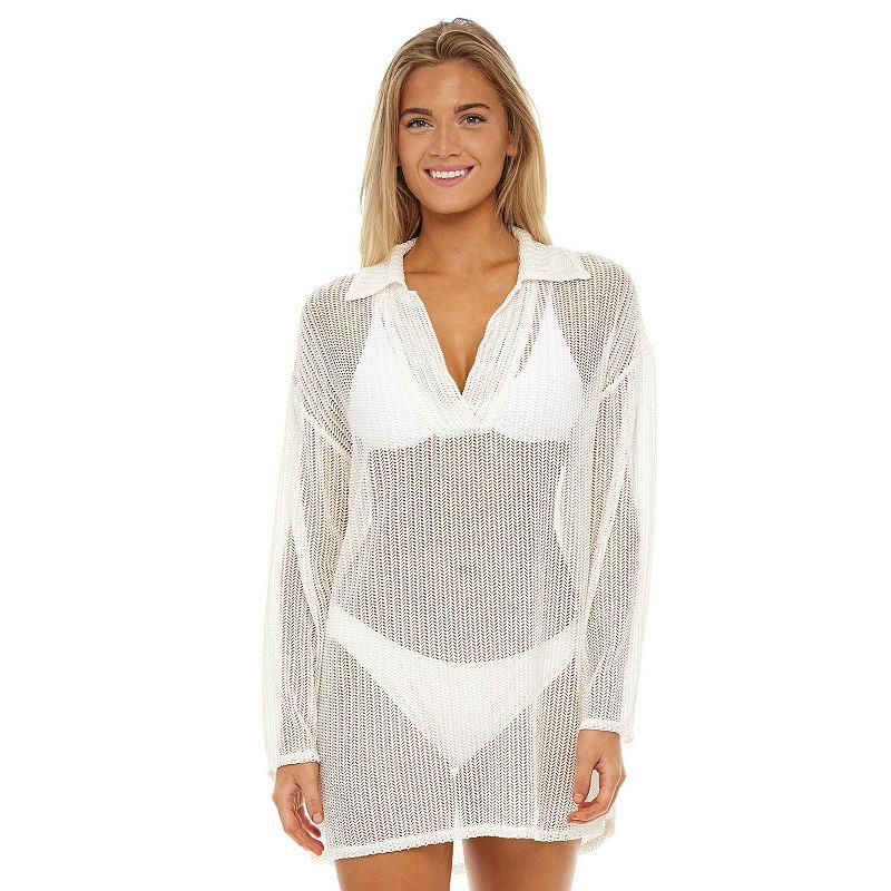 Women's Jordan Taylor Polo Collar Swim Cover-Up Tunic,  Product Image