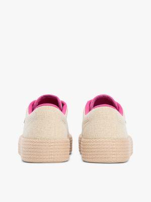 Mixed-Texture Canvas Platform Sneaker Product Image