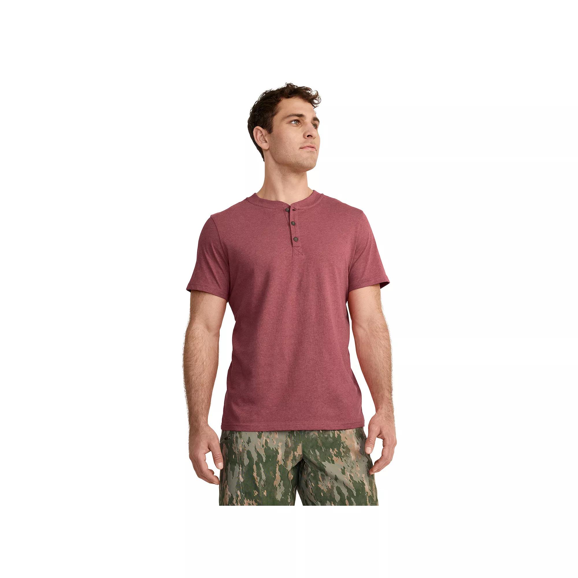 Men's Jockey Outdoors™ by Luke Bryan Short Sleeve Henley, Size: XXL, Red Grey Product Image