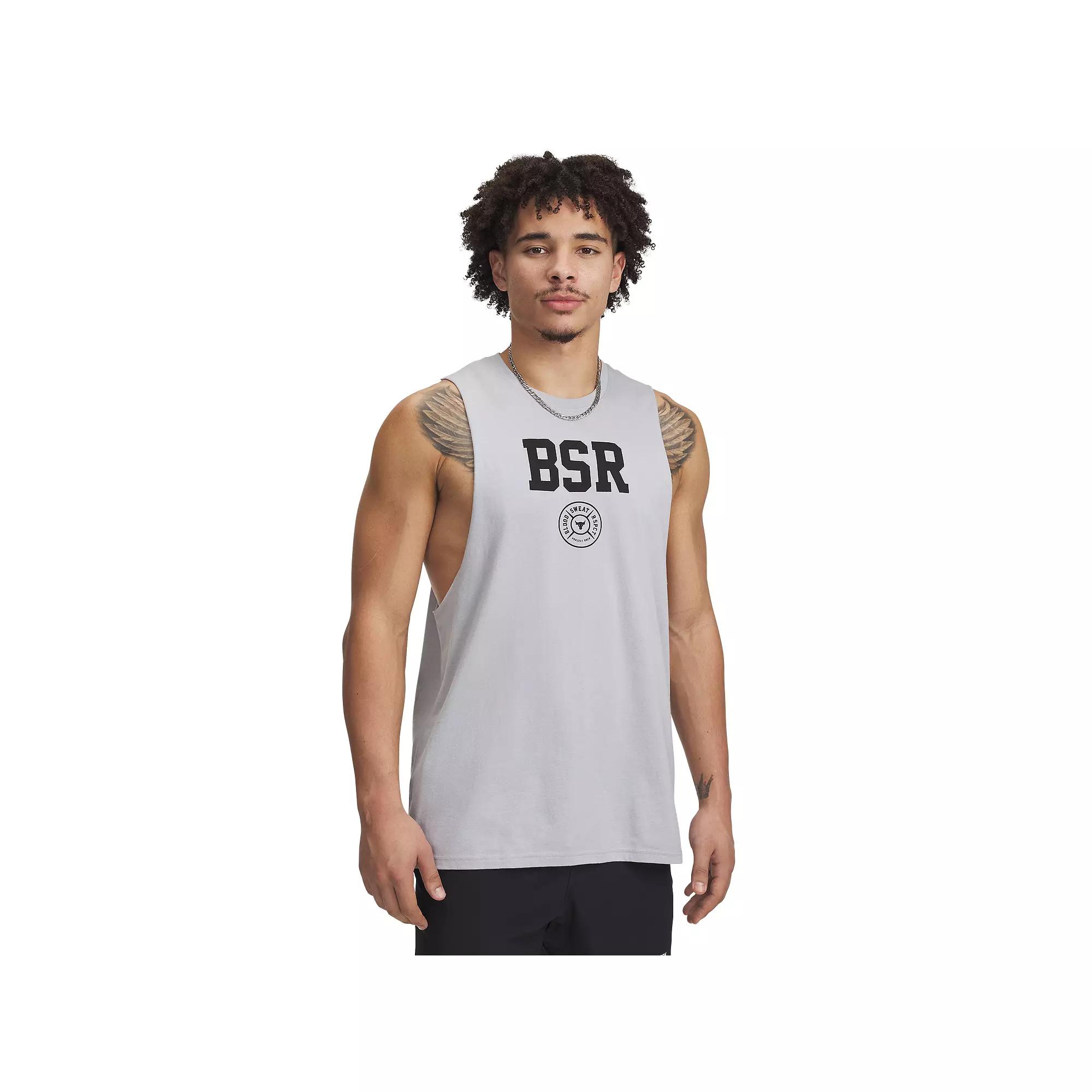 Men's Under Armour Project Rock BSR Tank Top, Size: XL, Mod Gray Product Image