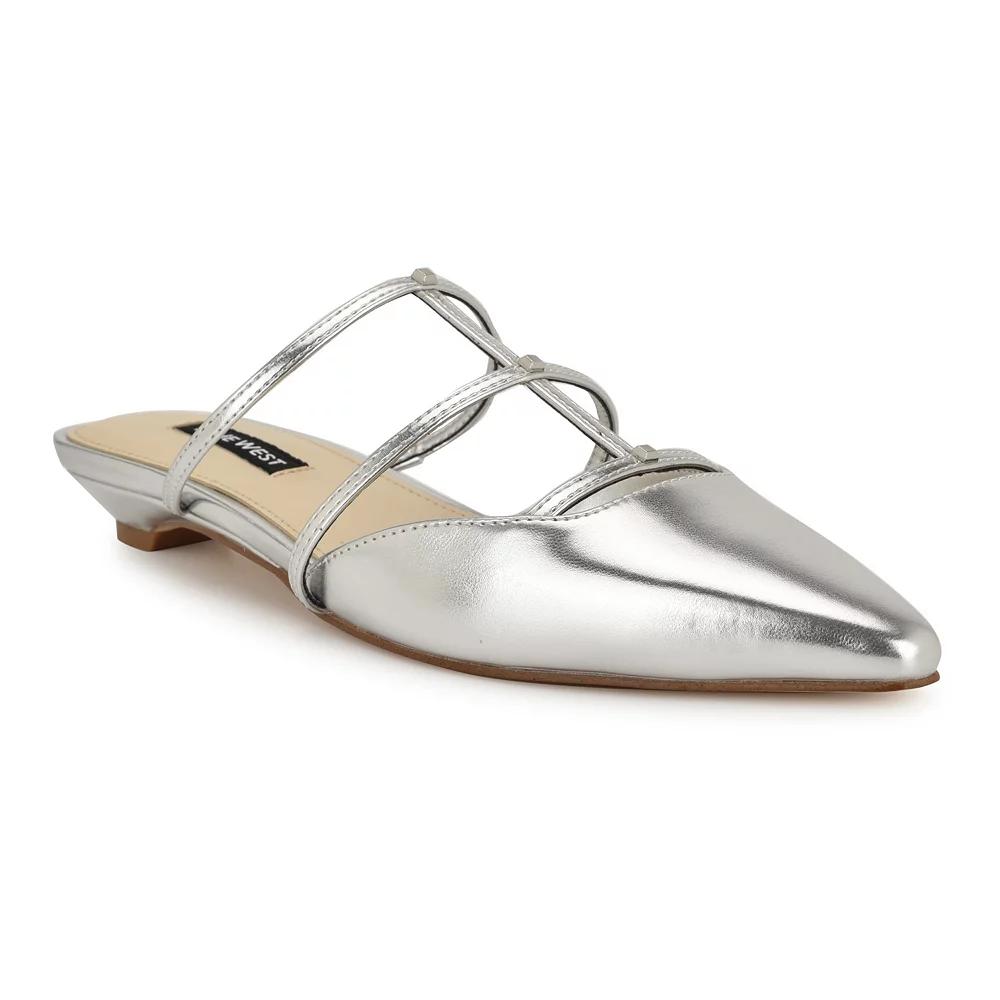 Nine West Paoly Slip-On Pointy Toe Women's Dress Flats, Size: 8.5, Silver Product Image