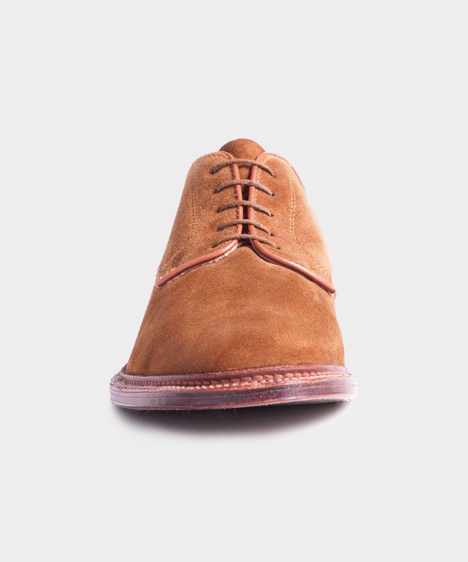 Alden Unlined Suede Plain Toe Blucher In Snuff Product Image
