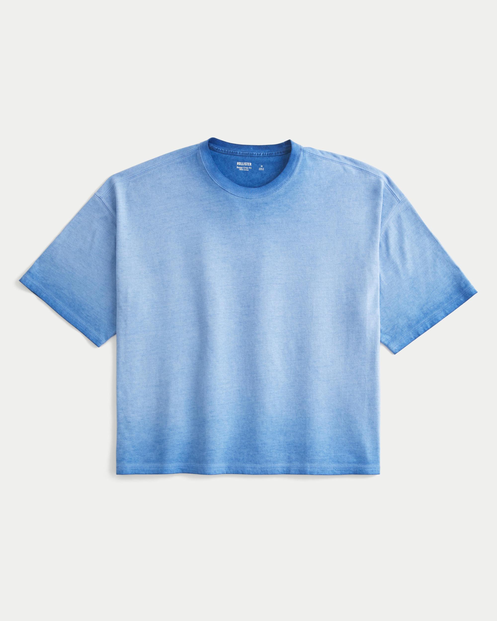 Washed Baggy Crop Crew T-Shirt Product Image