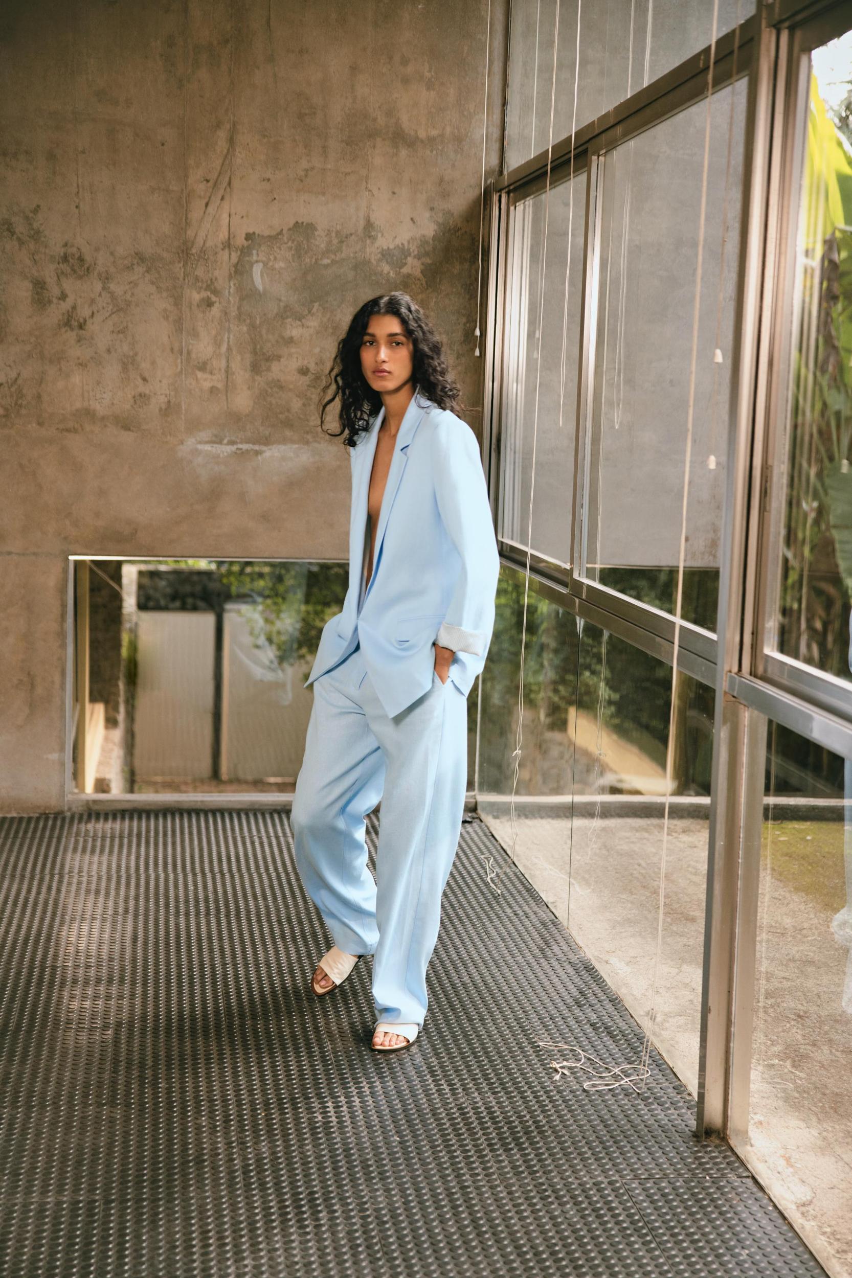 STRAIGHT LEG LINEN PANTS Product Image